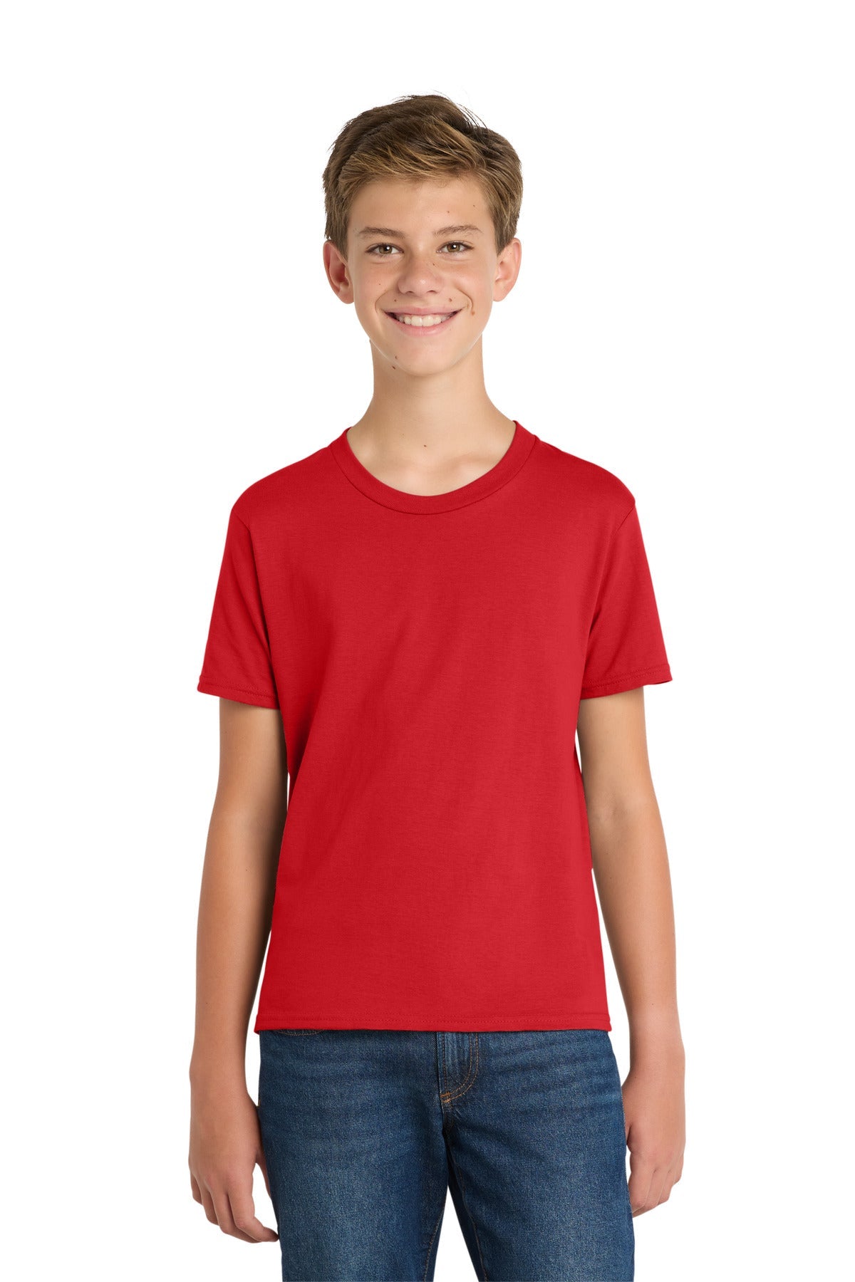Bright Red Port & Co Youth Fan Favorite Tee. PC450Y