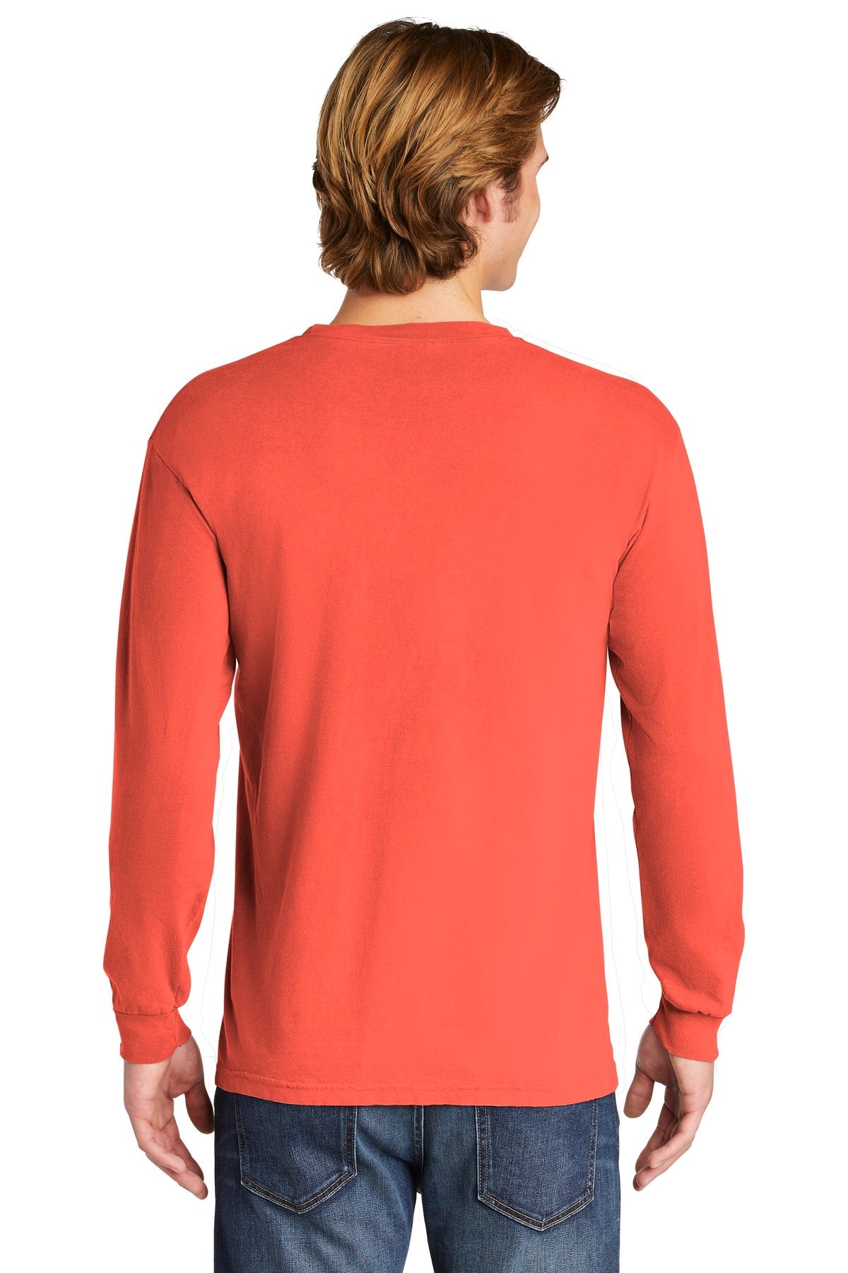 Bright Salmon COMFORT COLORS Heavyweight Ring Spun Long Sleeve Tee. 6014