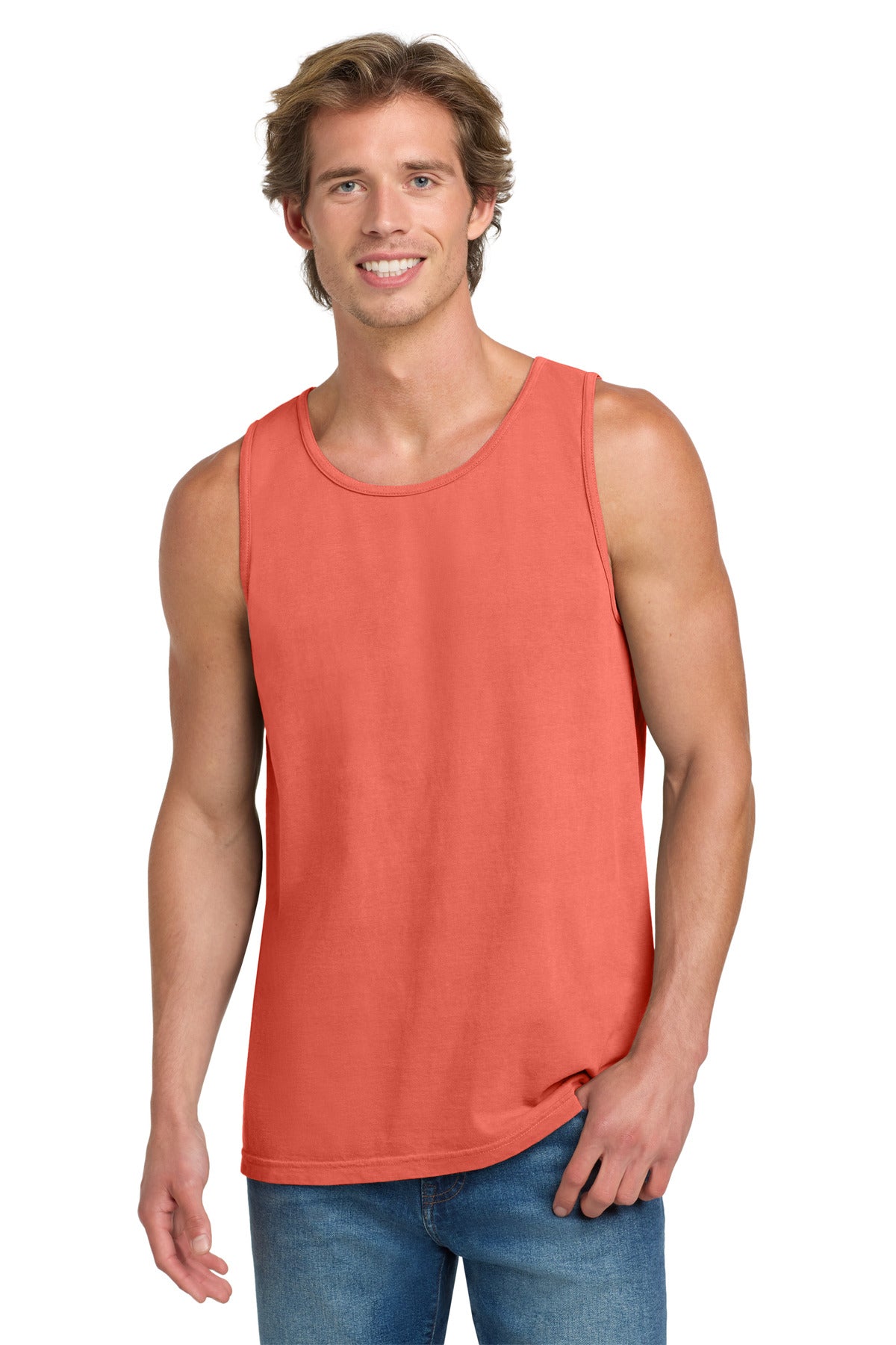 Bright Salmon COMFORT COLORS Heavyweight Ring Spun Tank Top. 9360