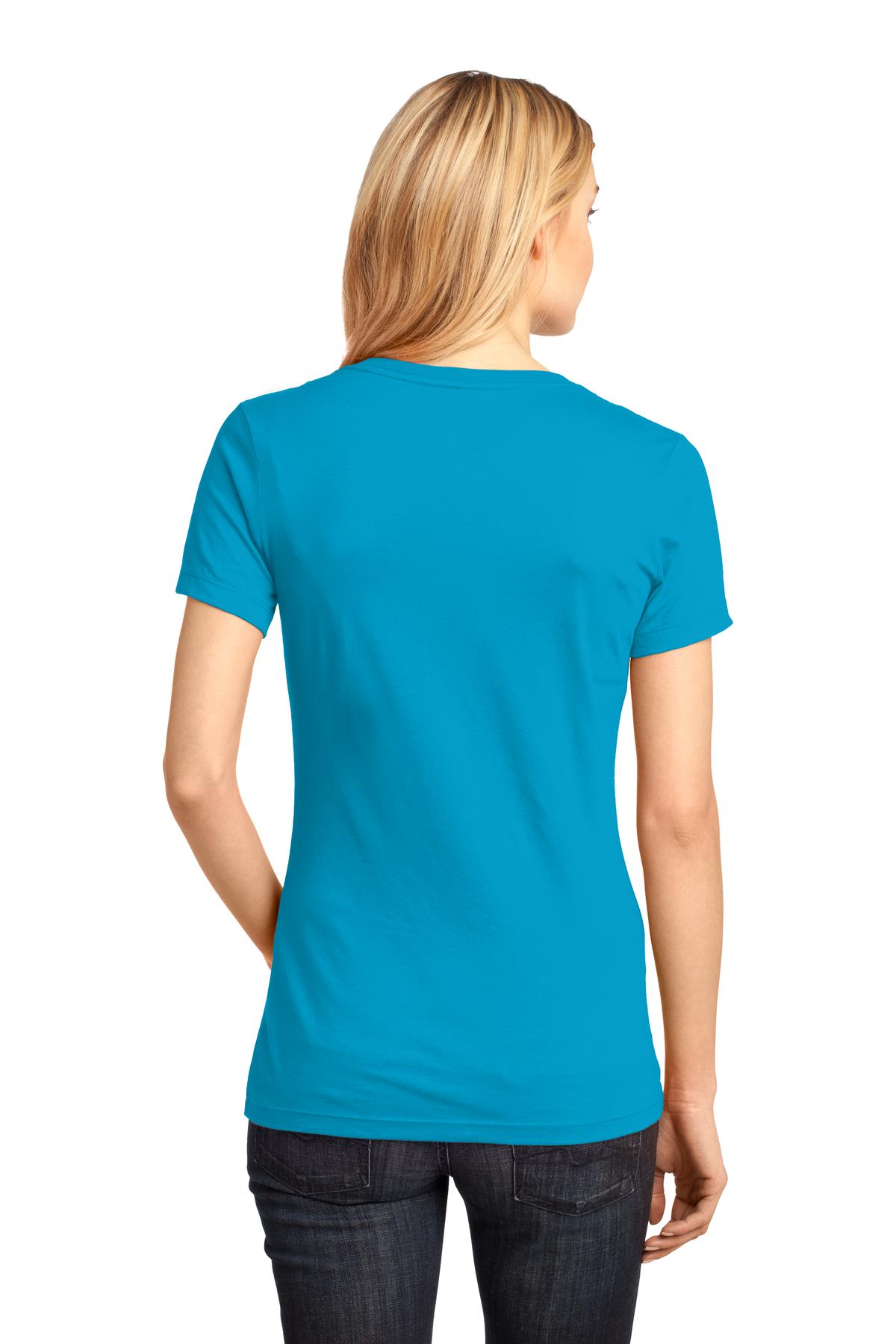 Bright Turqu District - Women's Perfect Weight V-Neck Tee. DM1170L