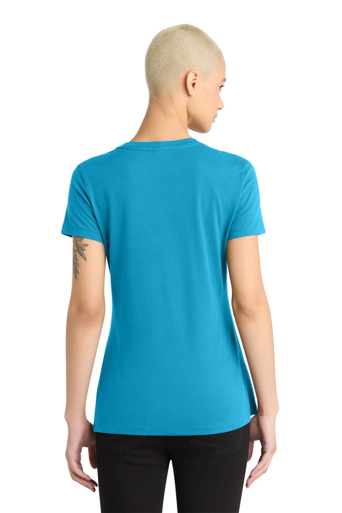 Bright Turqu District - Women's Perfect Weight V-Neck Tee. DM1170L