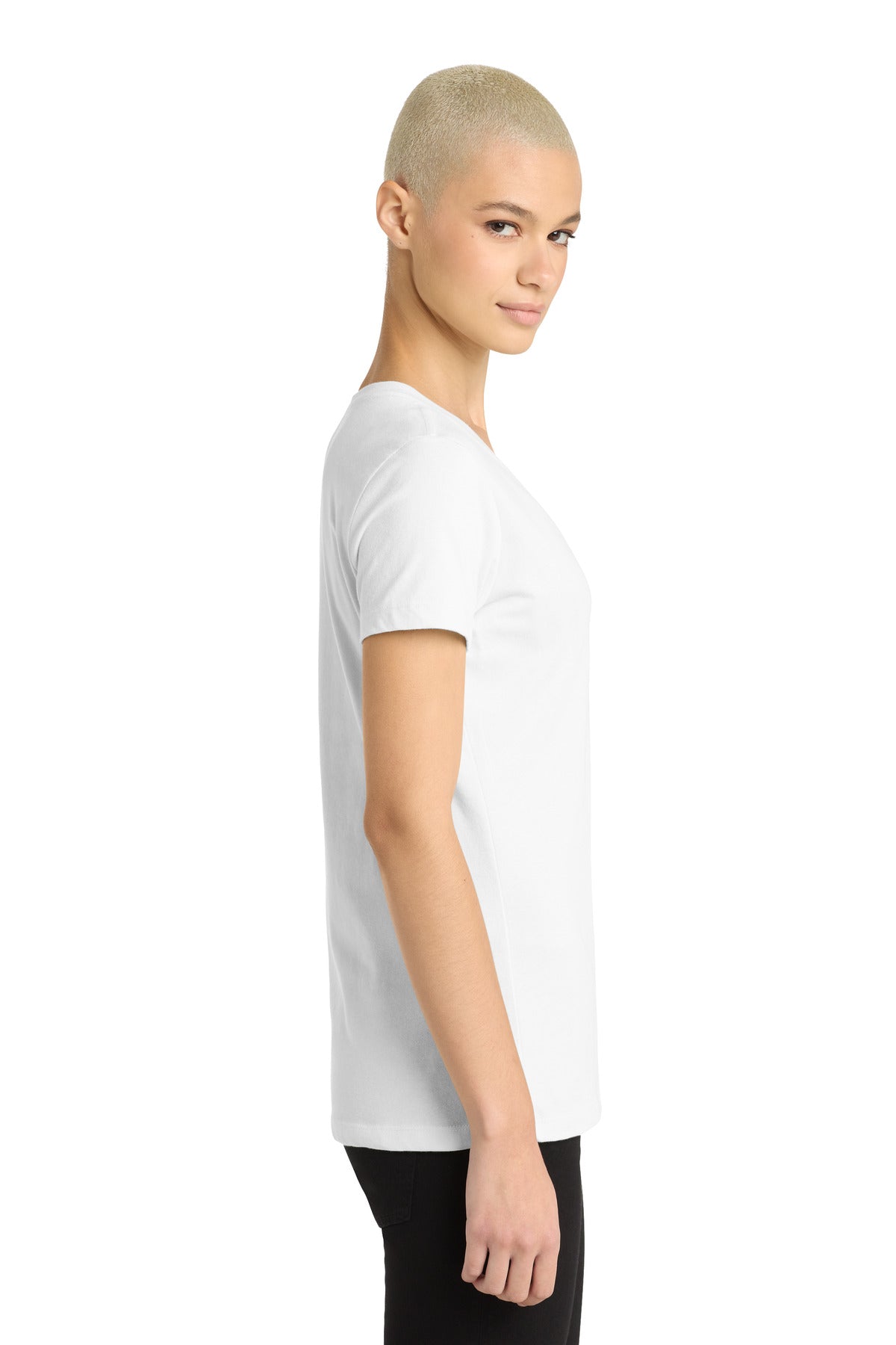 Bright White District - Women's Perfect Weight V-Neck Tee. DM1170L