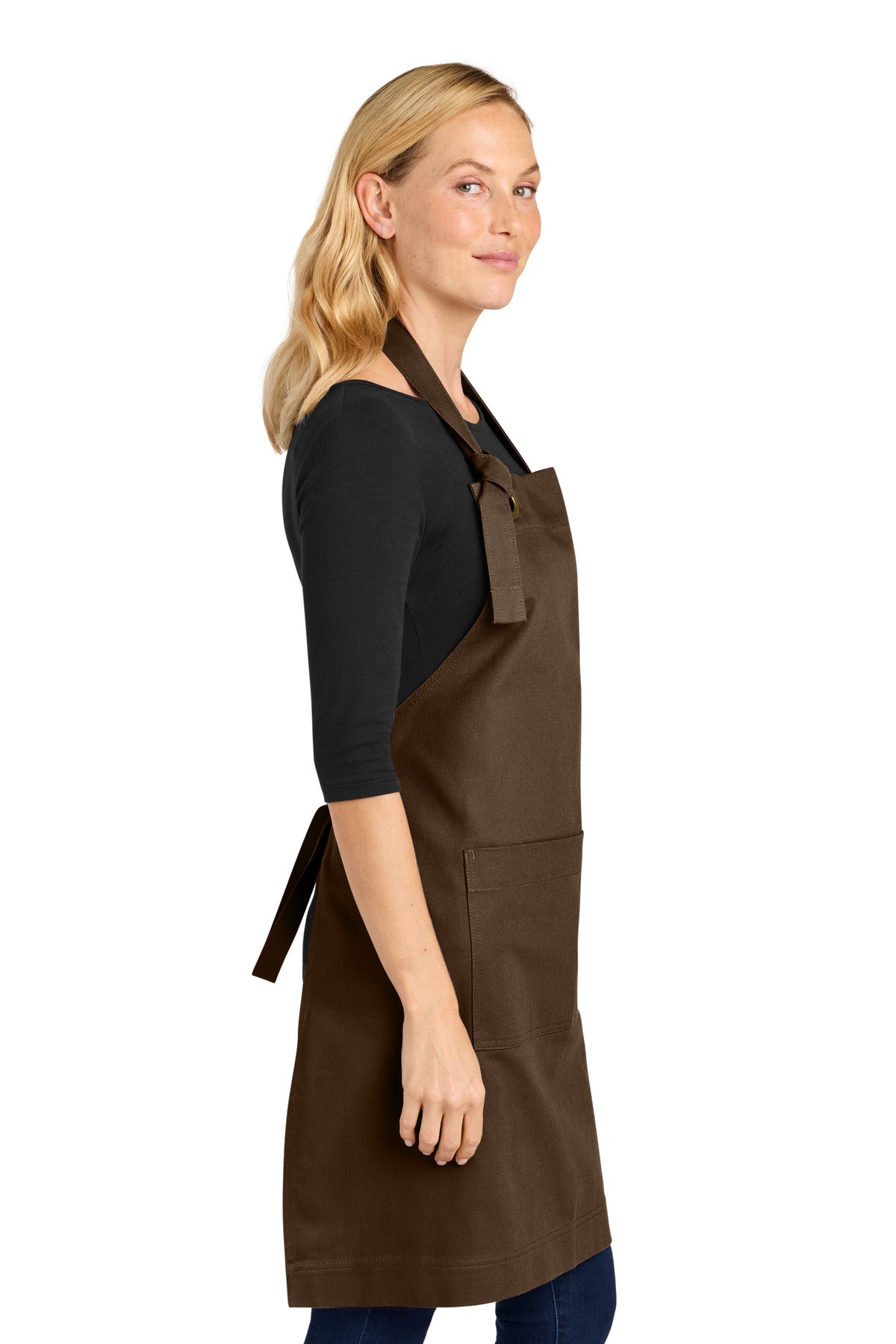Brown Port Authority Signature Heavy Twill Bib Apron A900