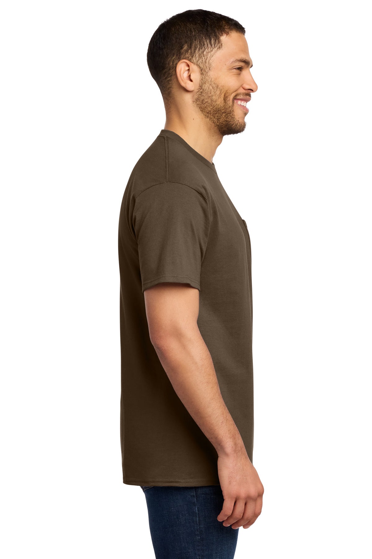 Brown Port & Co Essential Pocket Tee. PC61P