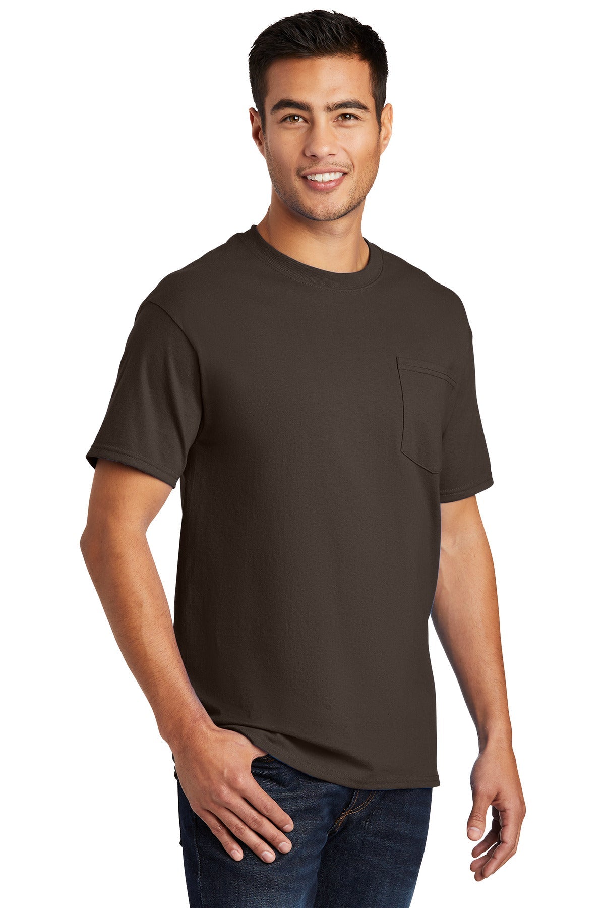 Brown Port & Co Essential Pocket Tee. PC61P