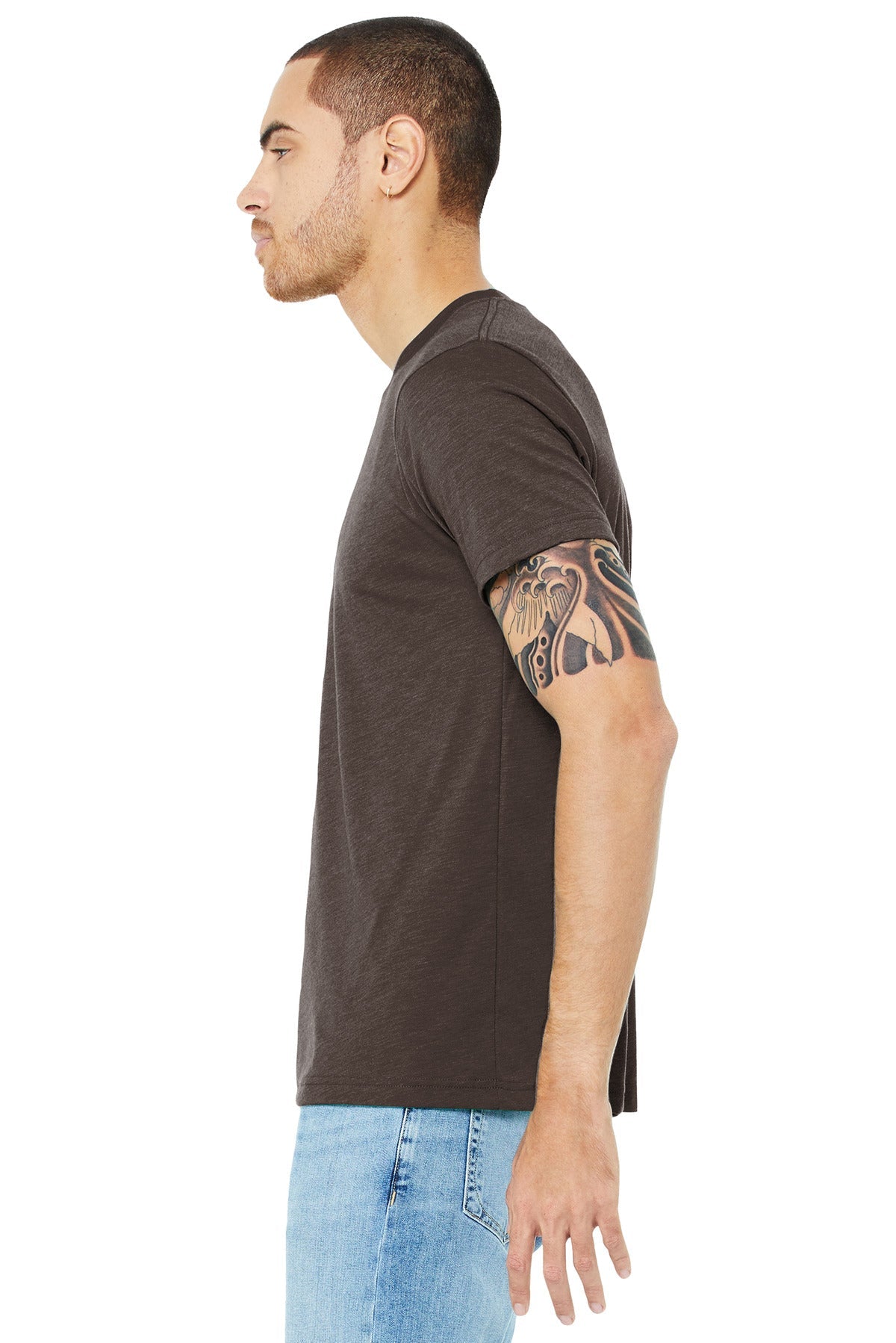 Brown TB BELLA+CANVAS Unisex Triblend Short Sleeve Tee. BC3413