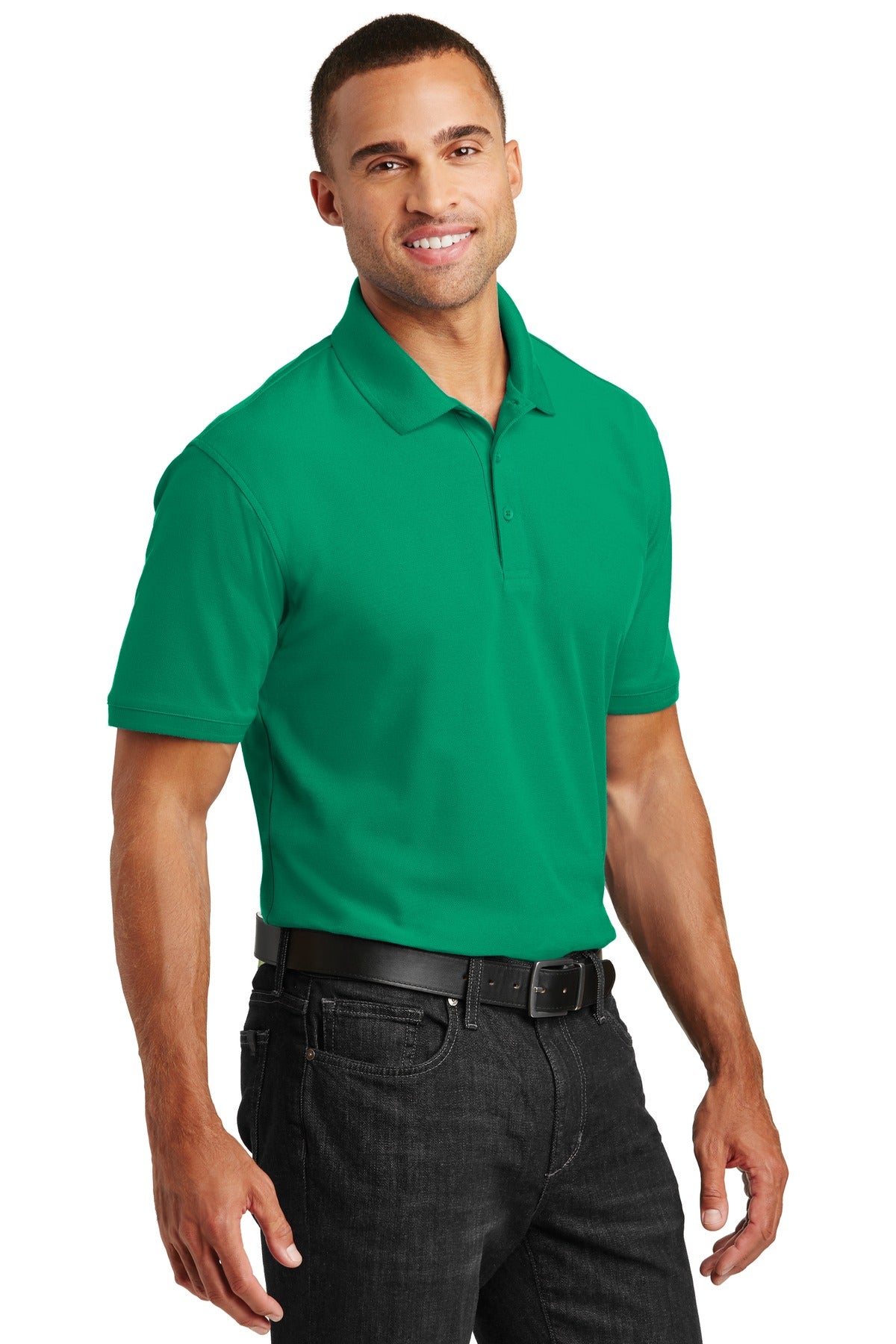 Brt Kelly Grn Port Authority Core Classic Pique Polo. K100