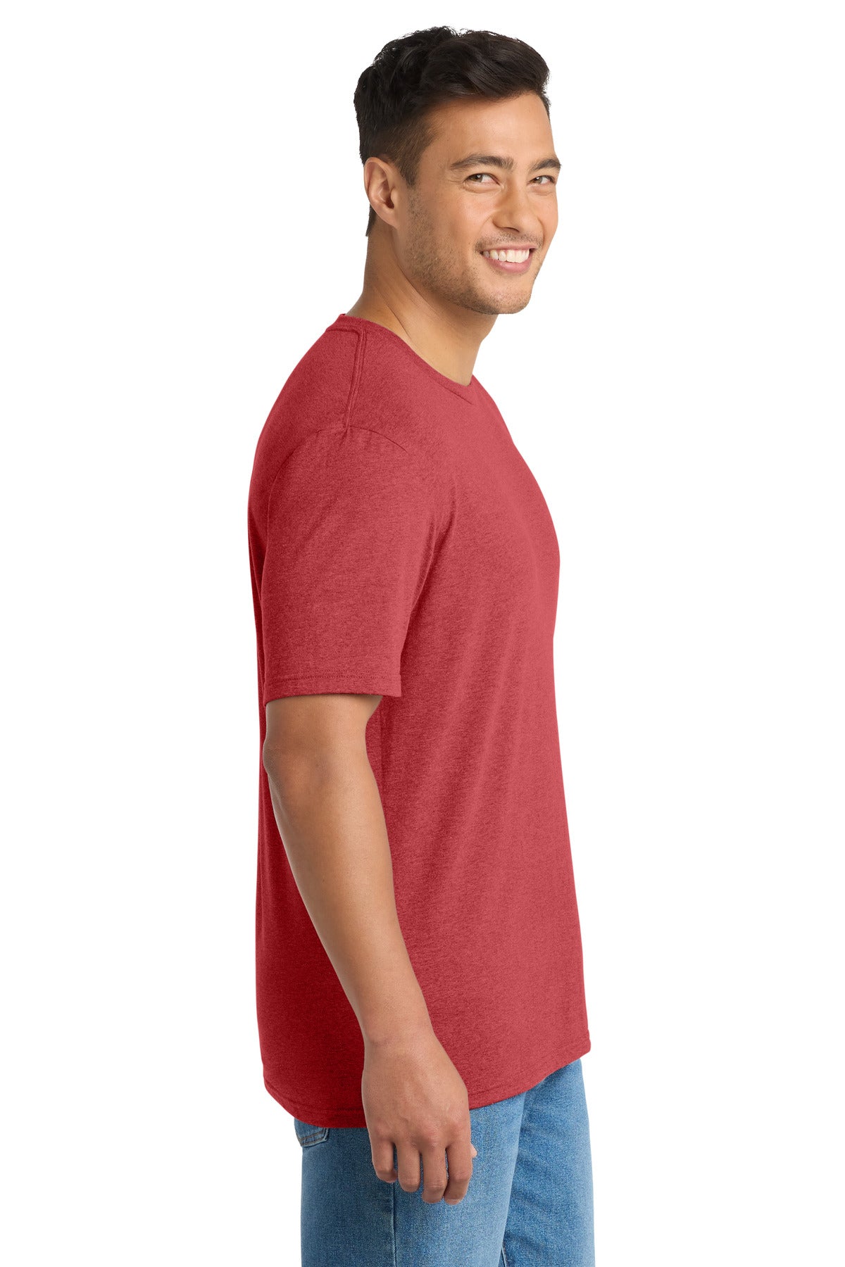 BrtRedHthr Port & Co Tri-Blend Tee. PC330