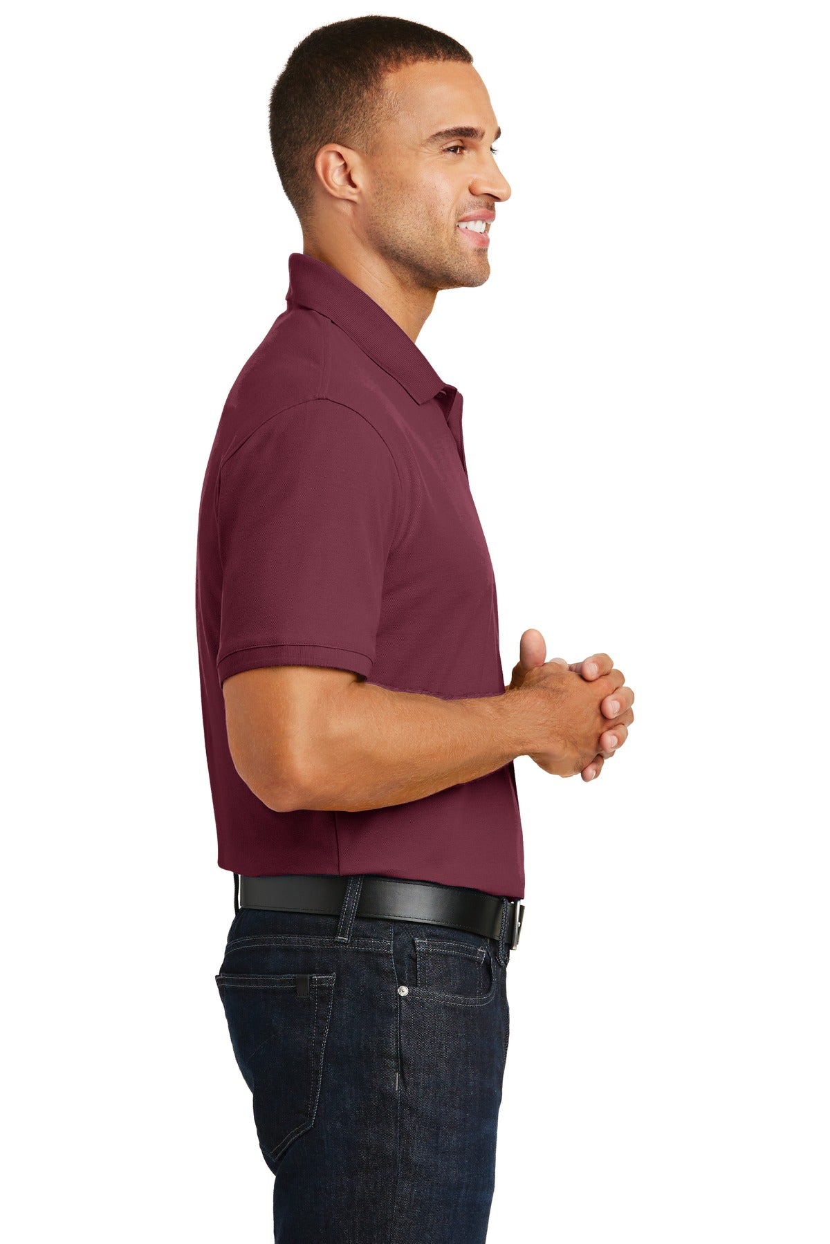 Burgundy Port Authority Core Classic Pique Polo. K100