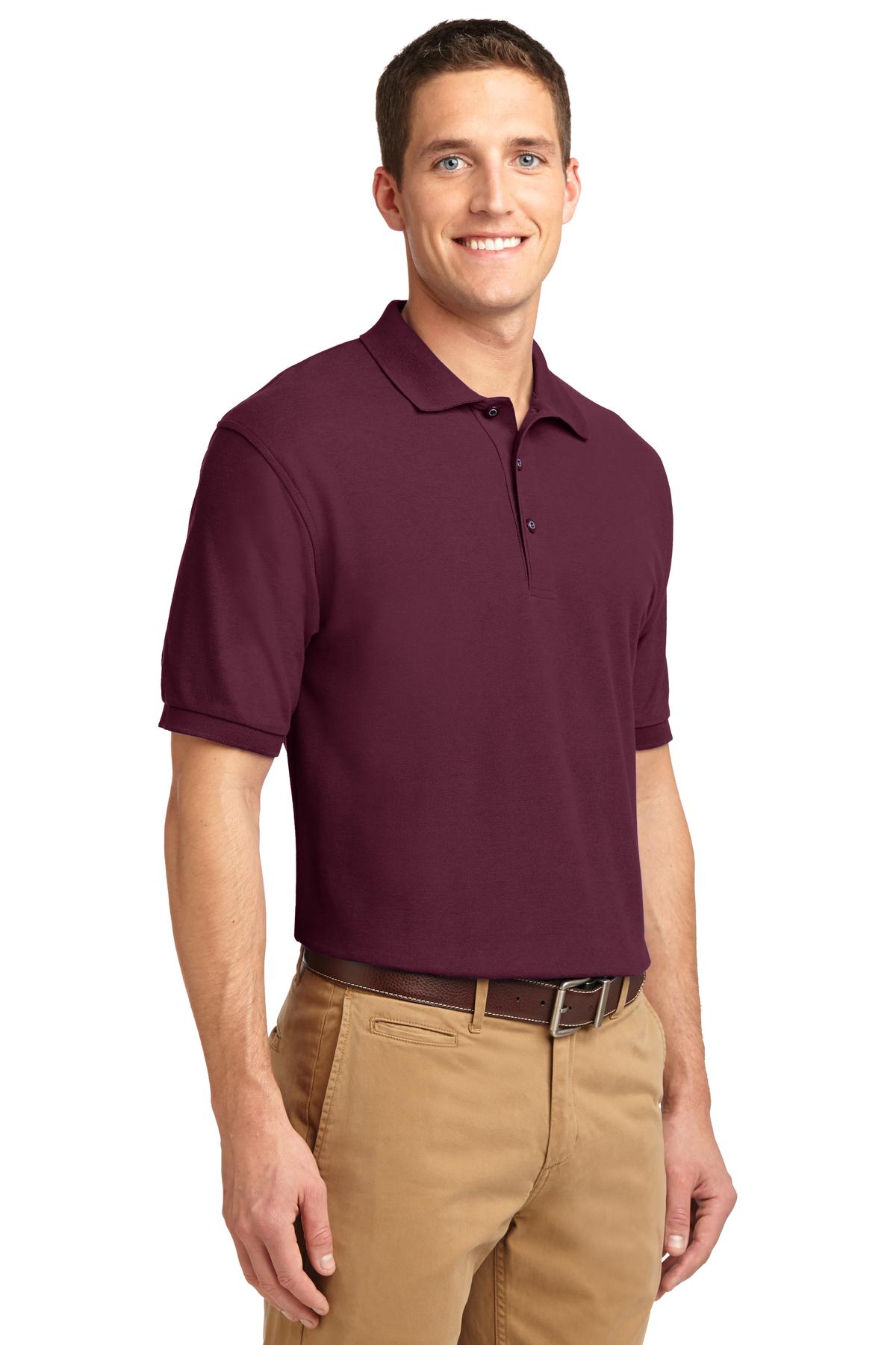 Burgundy Port Authority Extended Size Silk Touch Polo K500ES