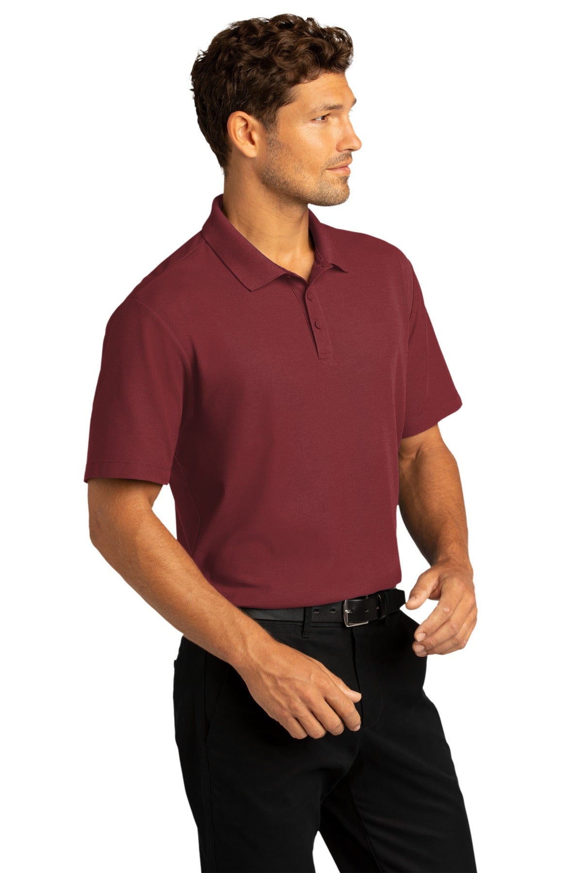 Burgundy Port Authority SuperPro React Polo. K810