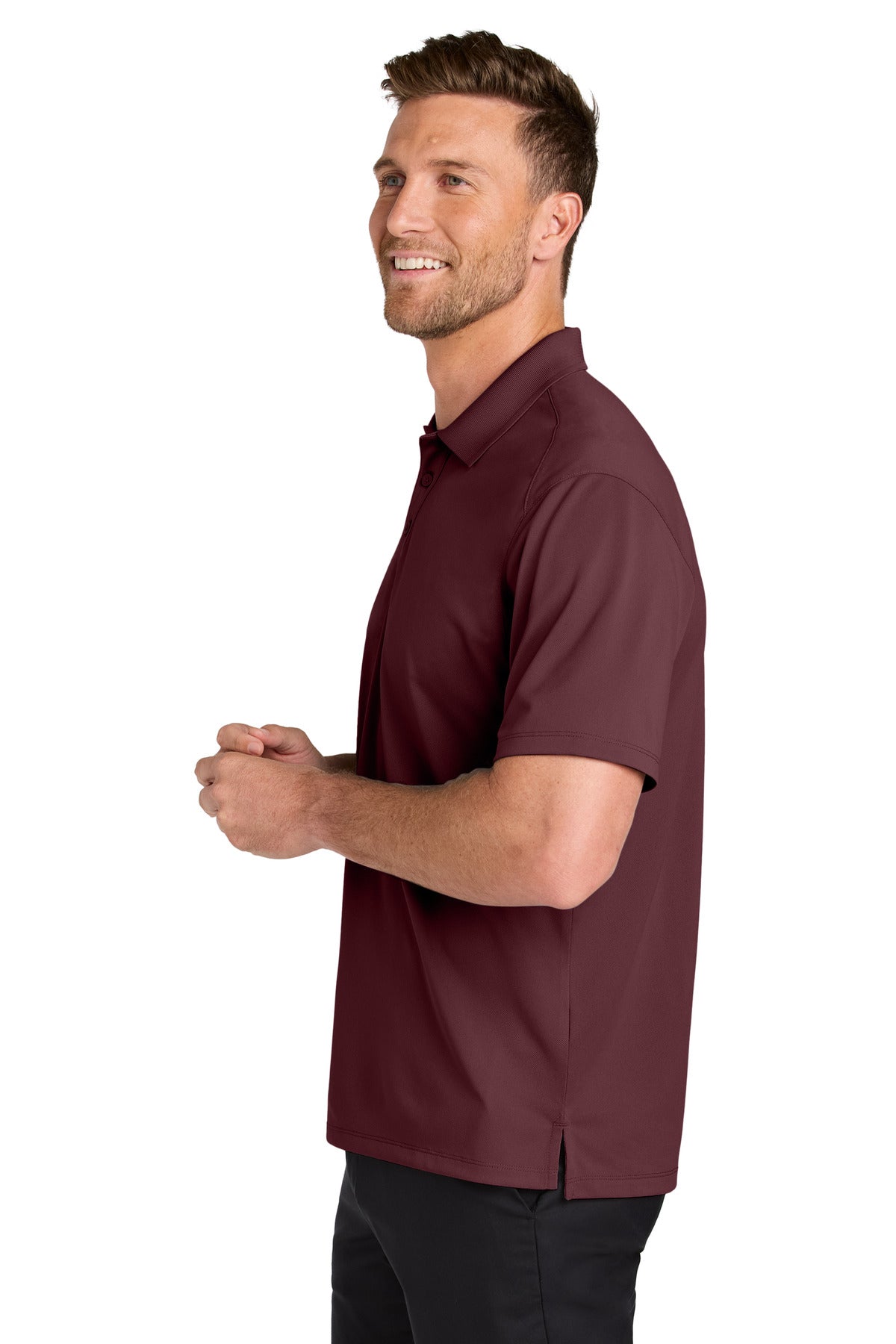 Burgundy Port Authority Wearever Performance Pique Polo K240