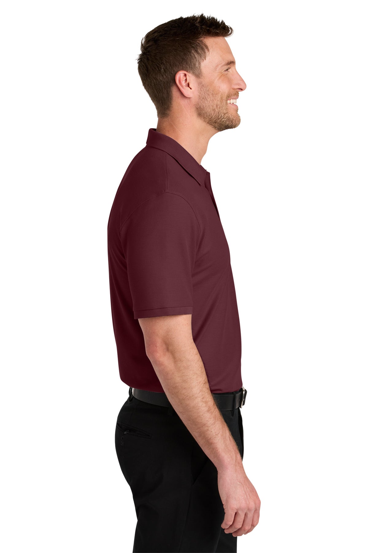 Burgundy Port Authority Wearever Signature Pique Polo K200
