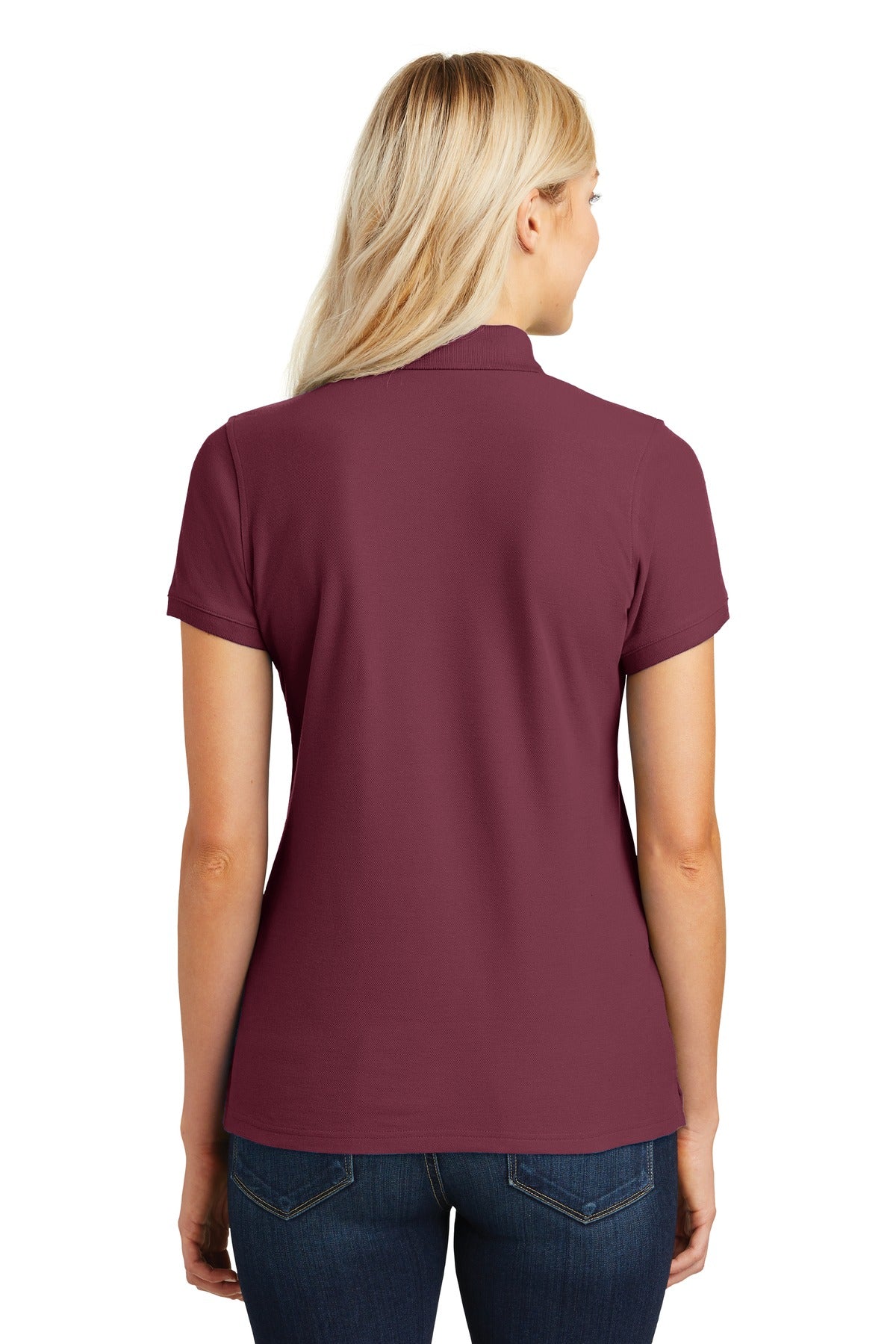 Burgundy Port Authority Women's Core Classic Pique Polo. L100