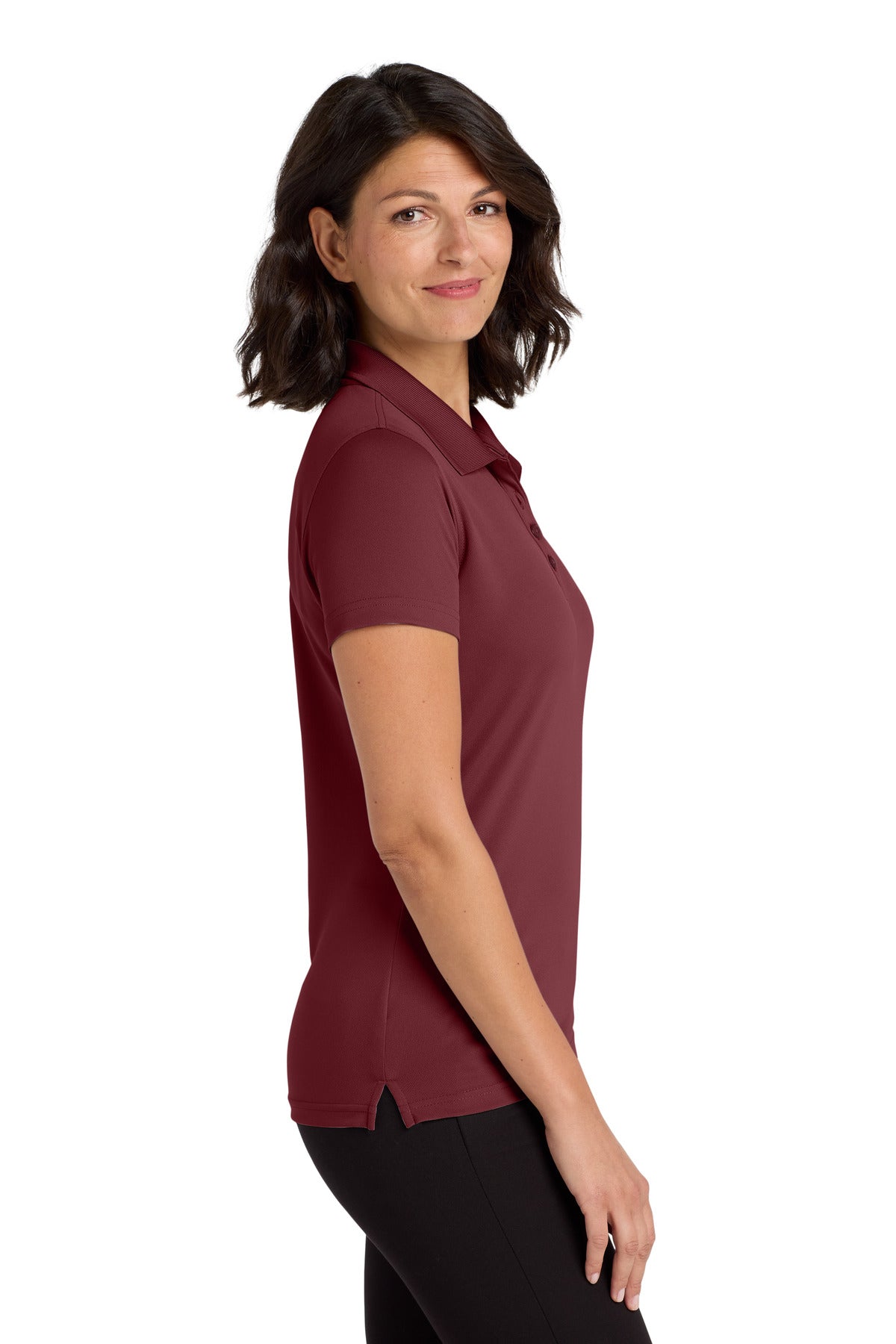 Burgundy Port Authority Women's Dry Zone UV Micro-Mesh Polo. LK110