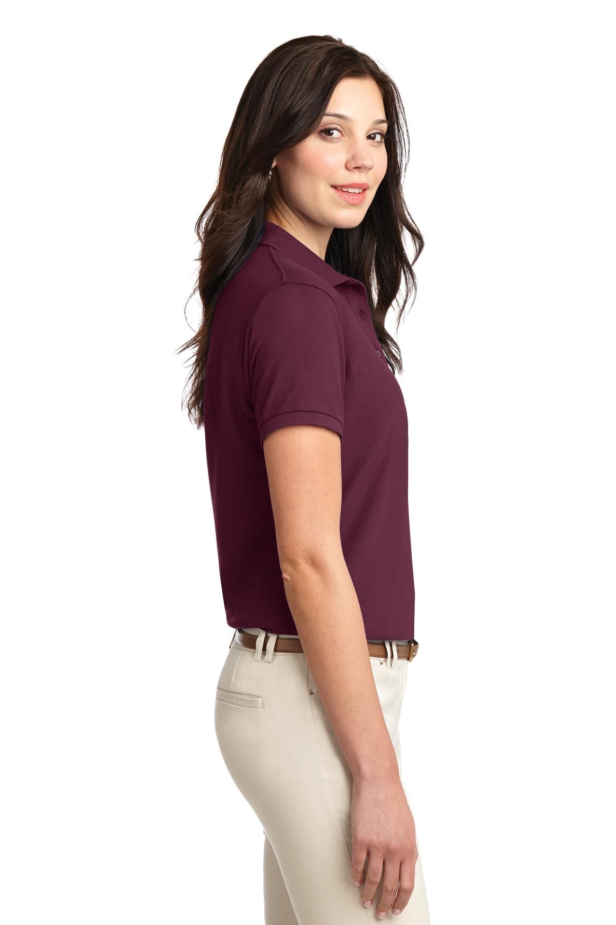 Burgundy Port Authority Women's Silk Touch Polo. L500