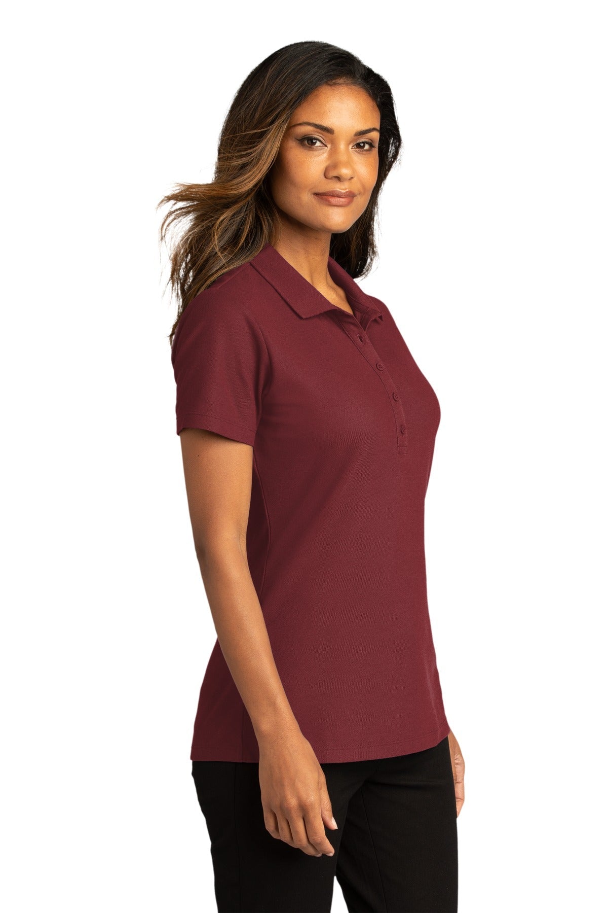 Burgundy Port Authority Women's SuperPro React Polo. LK810
