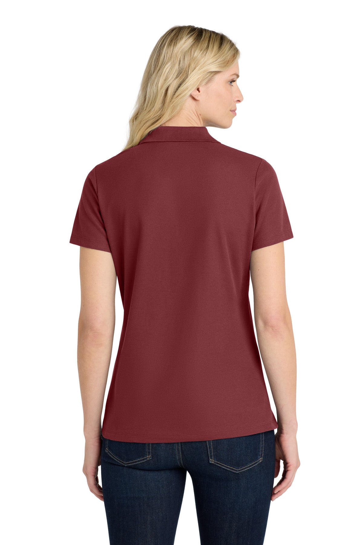 Burgundy Port Authority Women's SuperPro React Polo. LK810