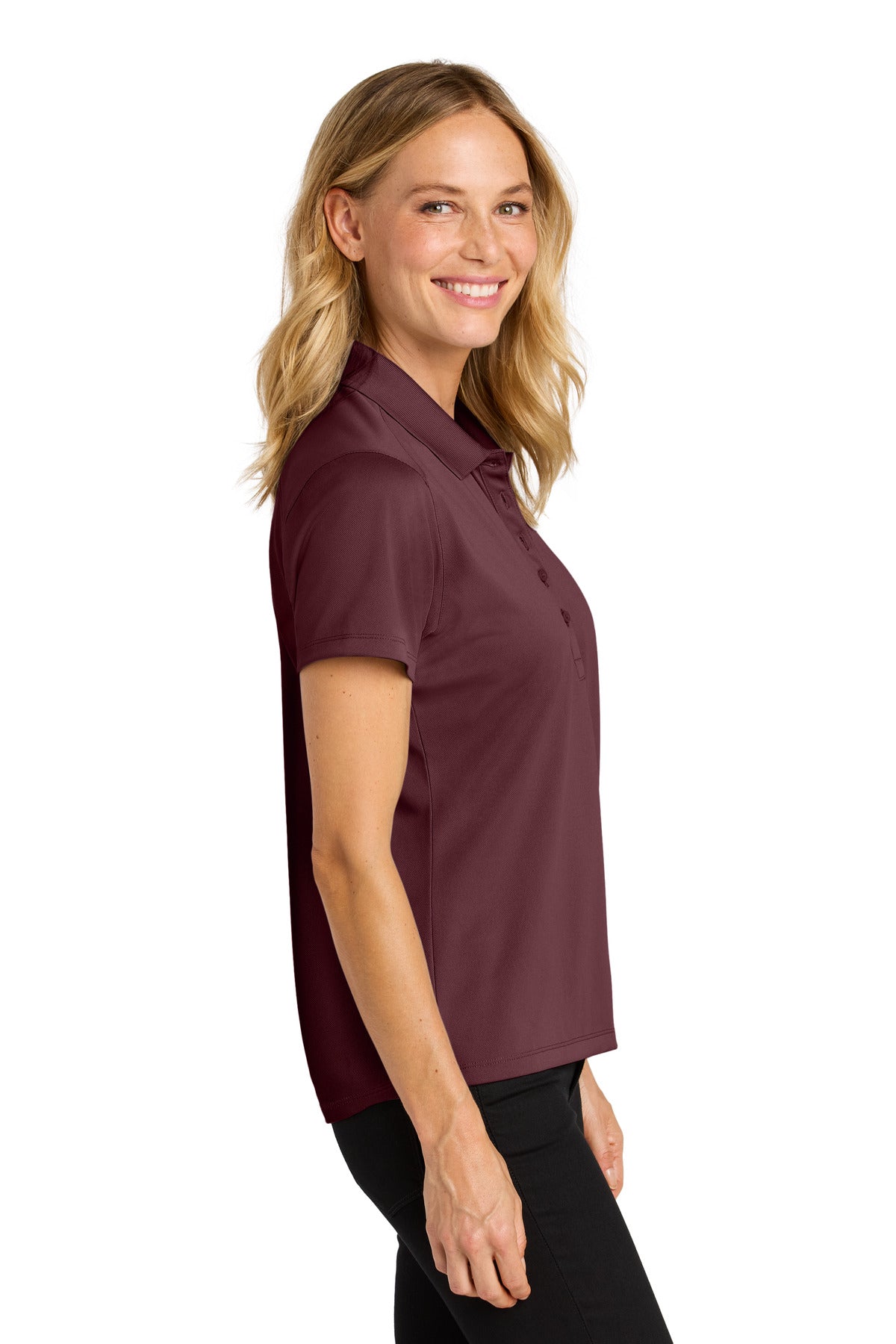 Burgundy Port Authority Women's Wearever Performance Pique Polo LK240