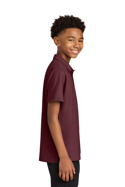 Burgundy Port Authority Youth Wearever Signature Pique Polo Y200