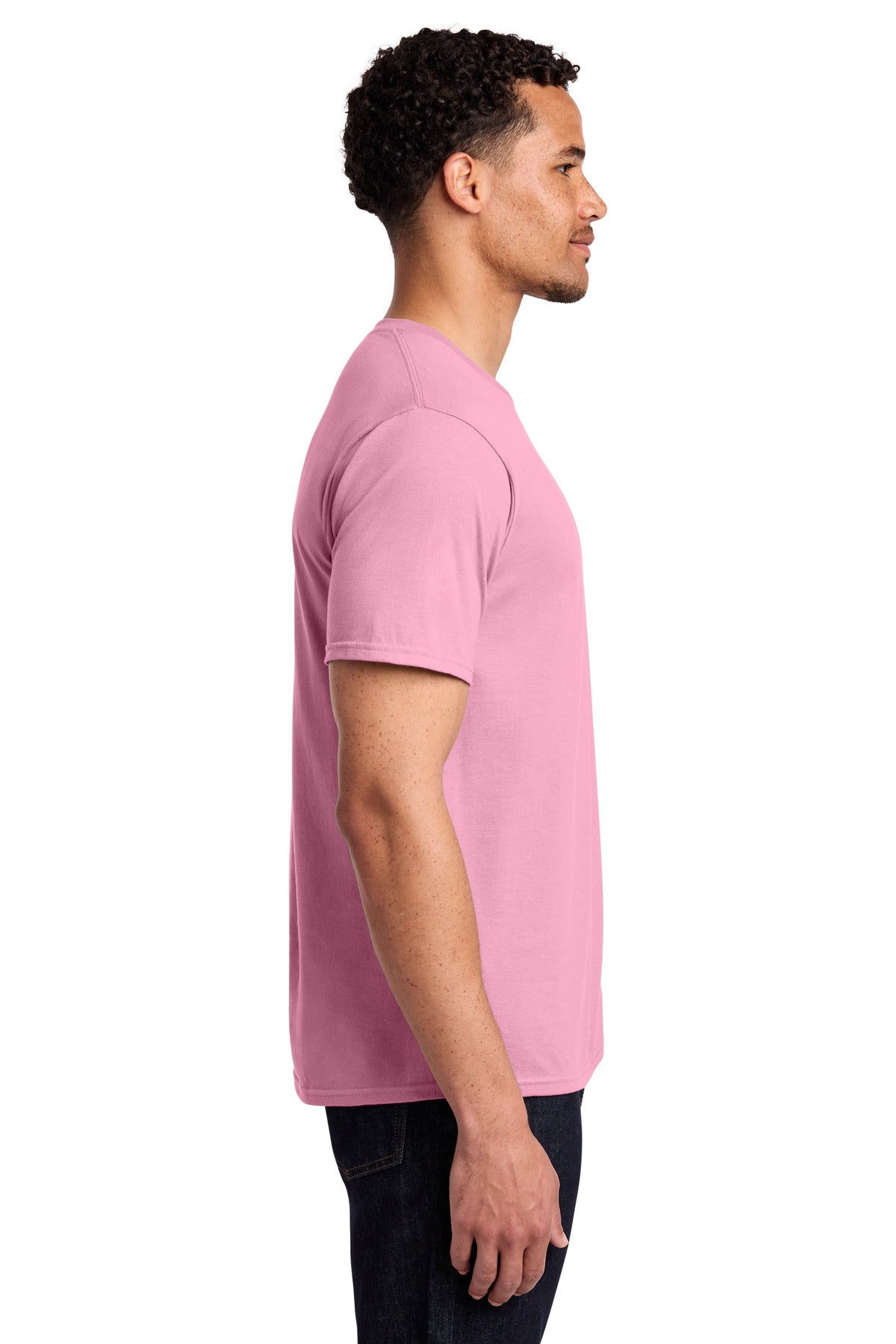 Candy Pink Port & Co Fan Favorite Tee. PC450