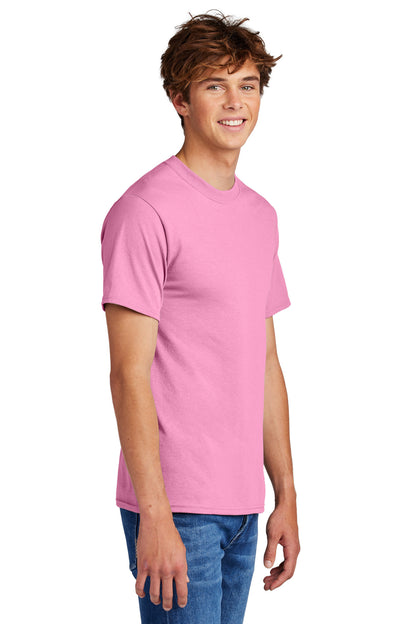 Candy Pink Port & Co Tall Core Blend Tee. PC55T
