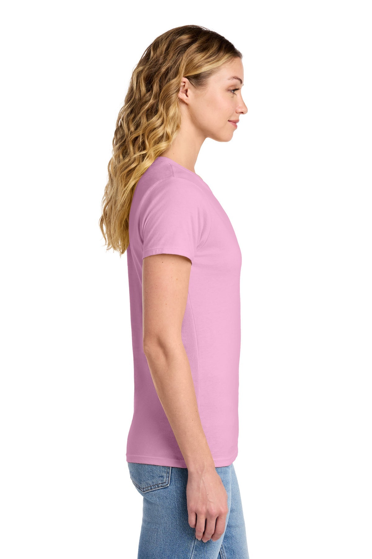 Candy Pink Port & Co Women's Fan Favorite Tee. LPC450