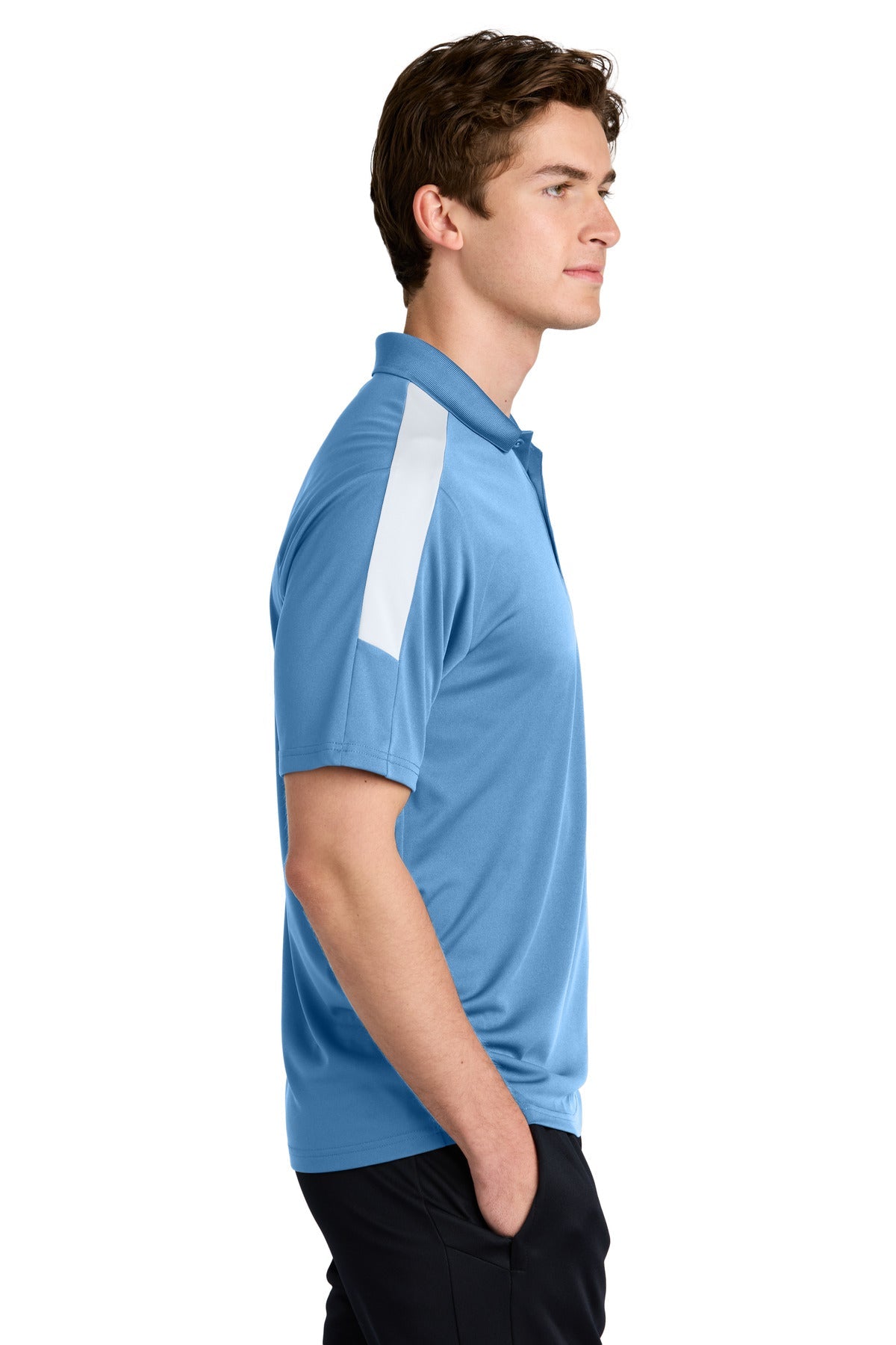 CarBl/Wht Sport-Tek Competitor United Polo ST104