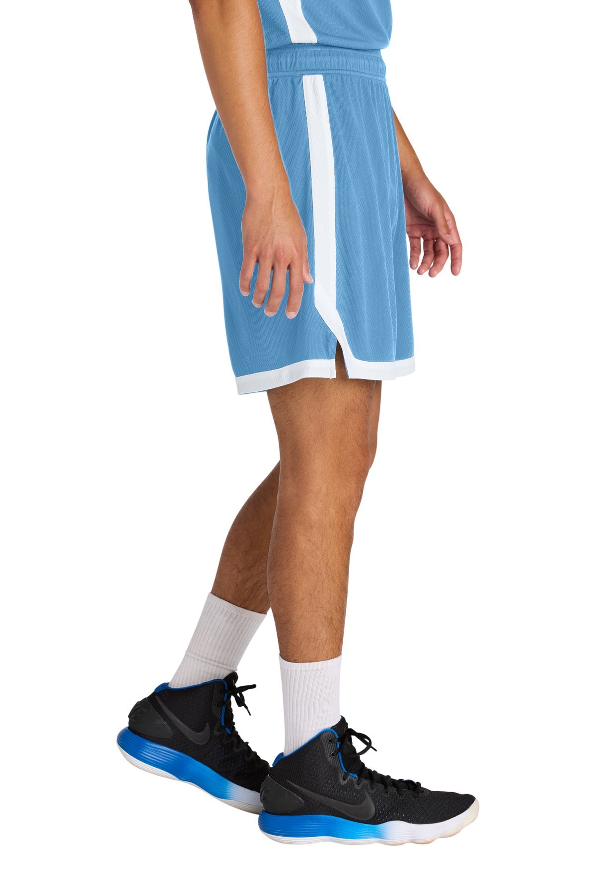 CarBl/Wht Sport-Tek Rival Basketball 7"Short ST901