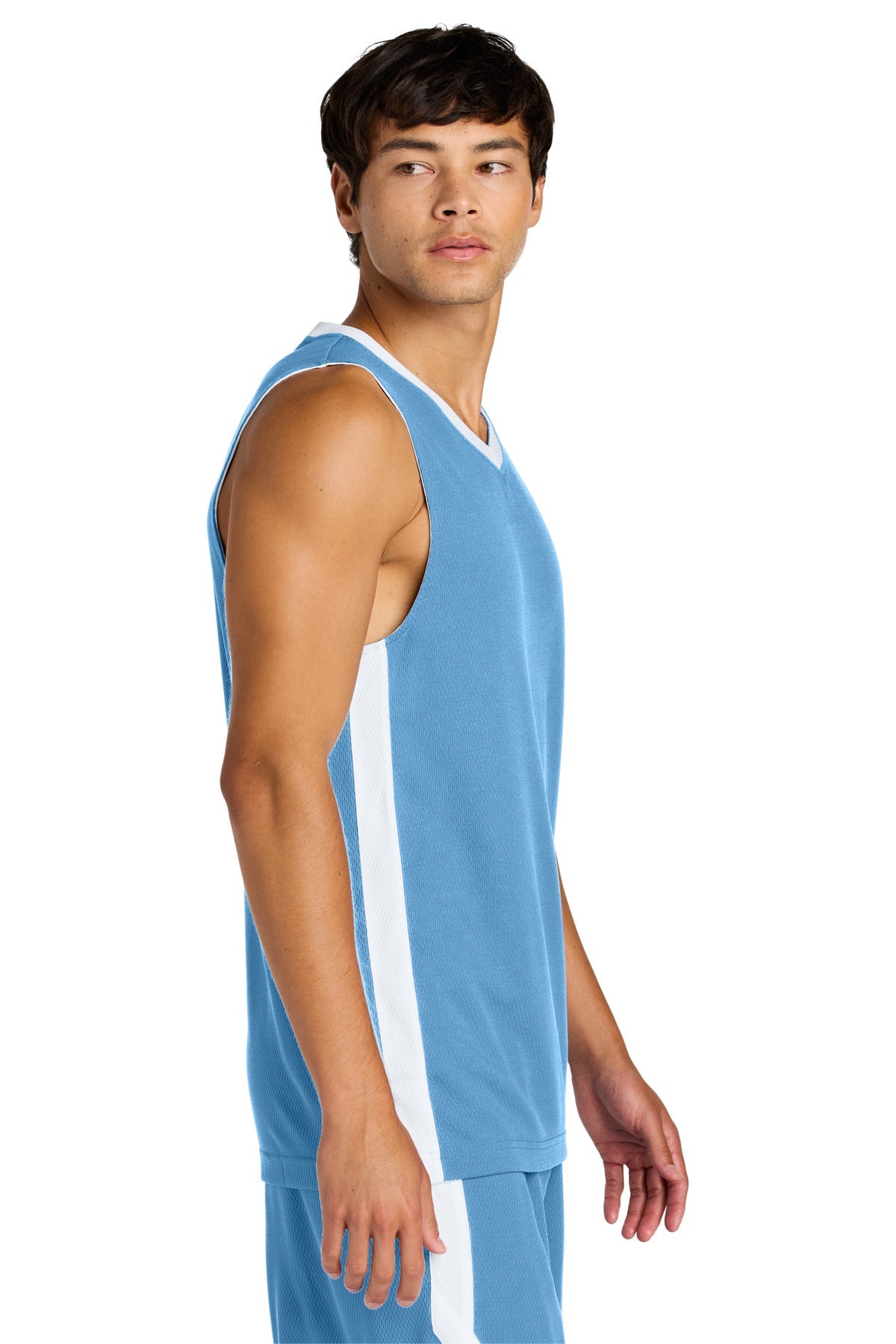 CarBl/Wht Sport-Tek Rival Basketball Rev Jersey ST900
