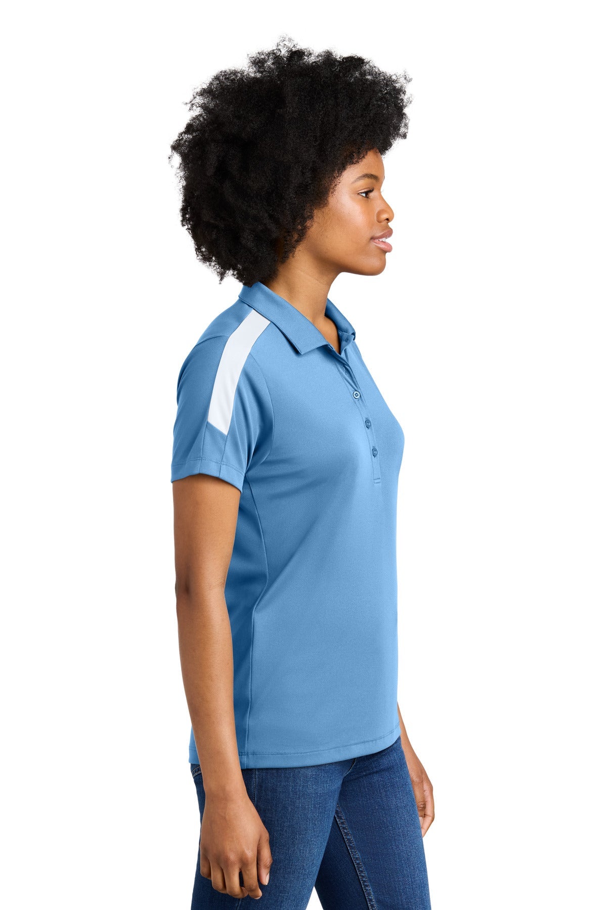 CarBl/Wht Sport-Tek Women's Competitor United Polo LST104