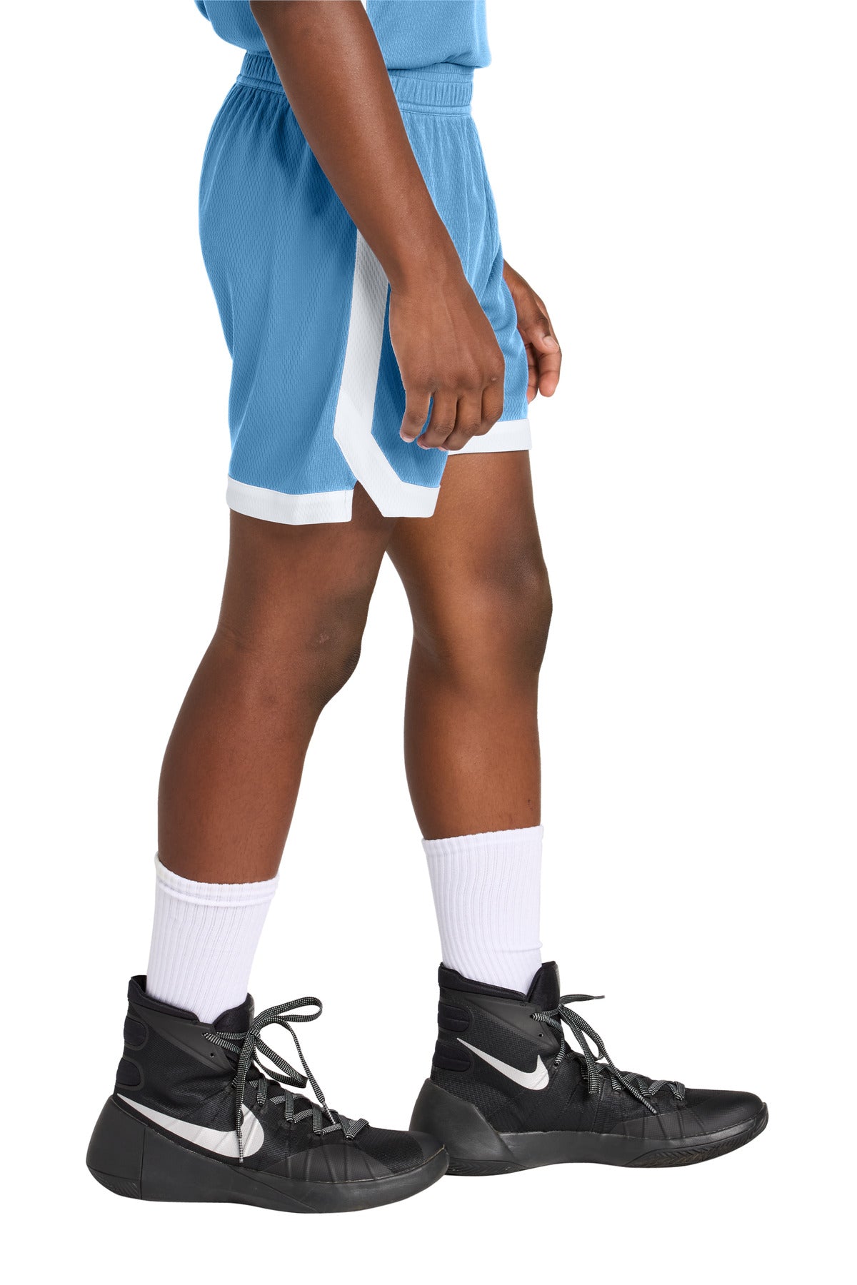 CarBl/Wht Sport-Tek Youth Rival Basketball 5" Short YST901