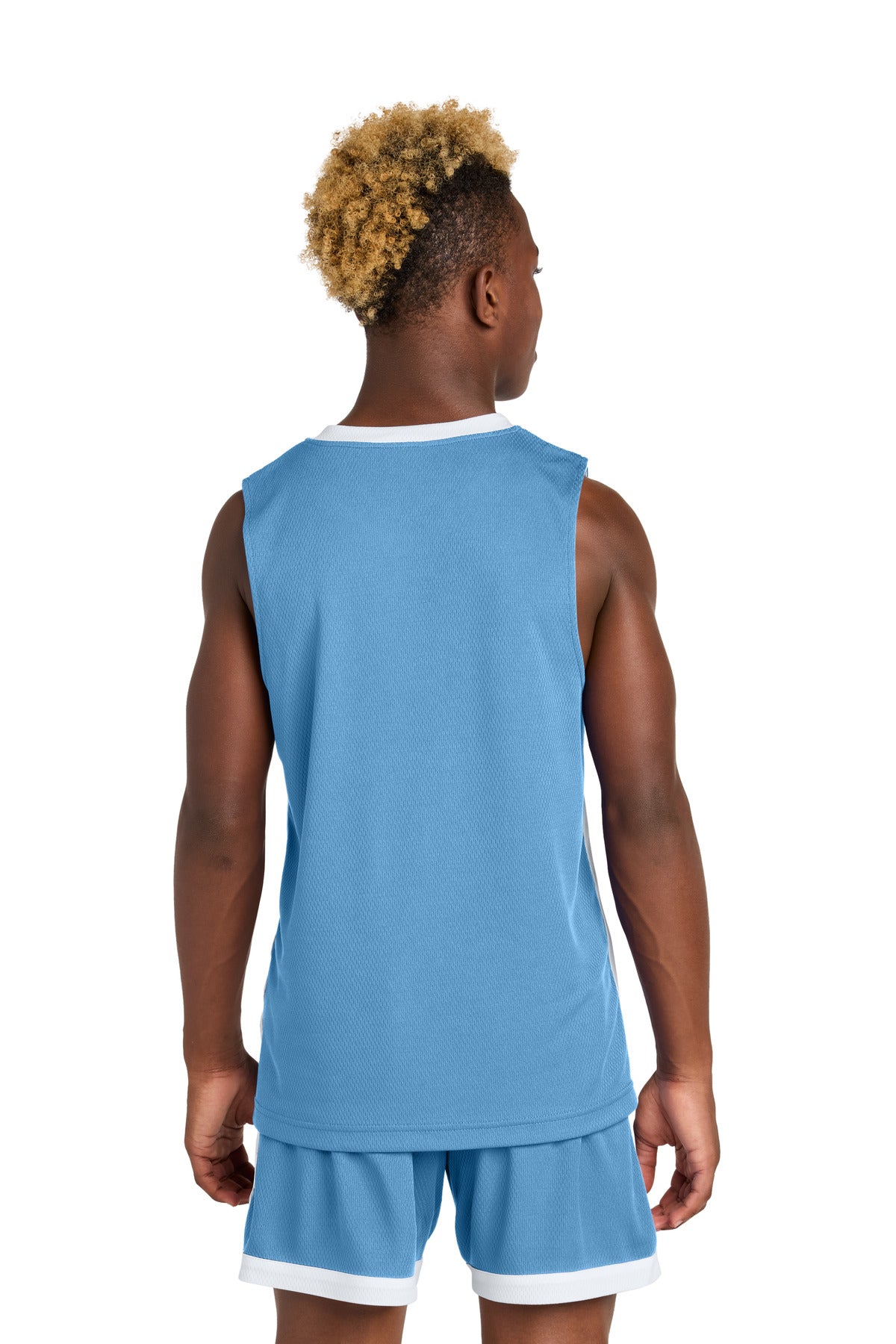 CarBl/Wht Sport-Tek Youth Rival Basketball Rev Jersey YST900