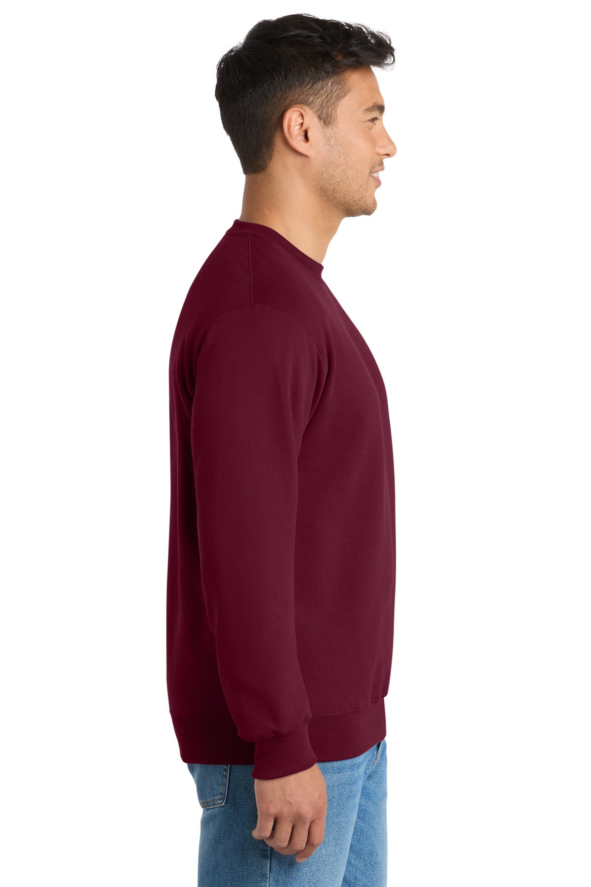 Cardinal Port & Co Essential Fleece Crewneck Sweatshirt. PC90