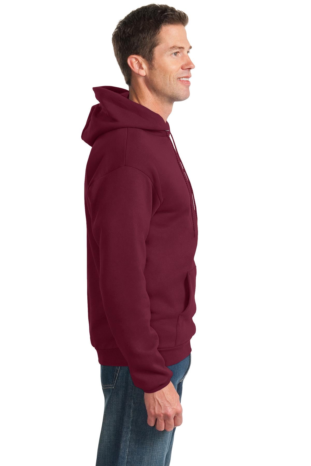 Cardinal Port & Co Essential Fleece Pullover Hooded Sweatshirt. PC90H