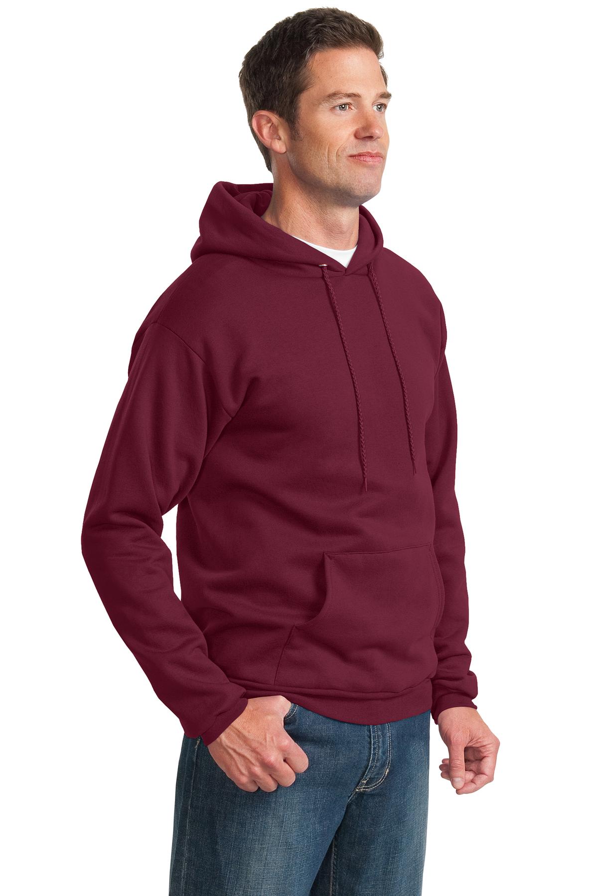 Cardinal Port & Co Essential Fleece Pullover Hooded Sweatshirt. PC90H