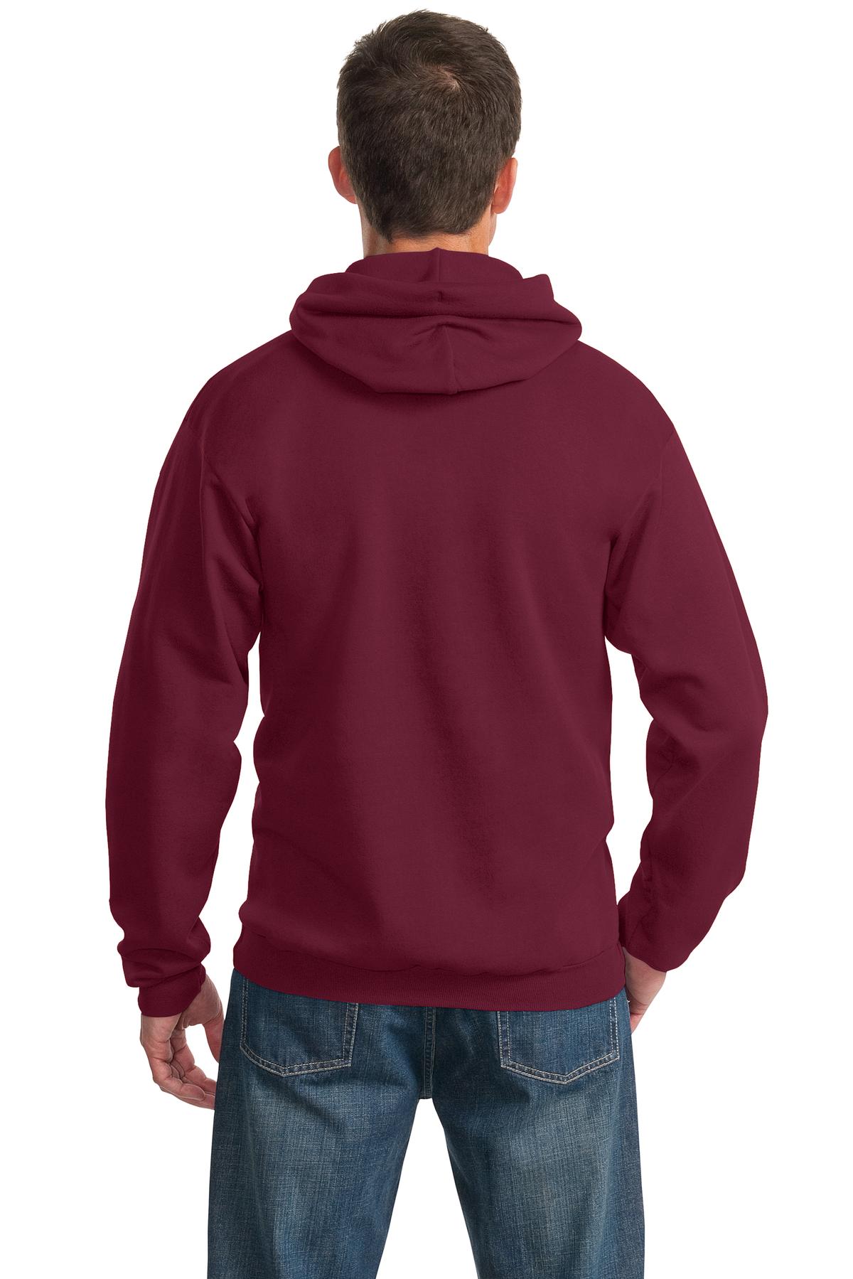 Cardinal Port & Co Essential Fleece Pullover Hooded Sweatshirt. PC90H