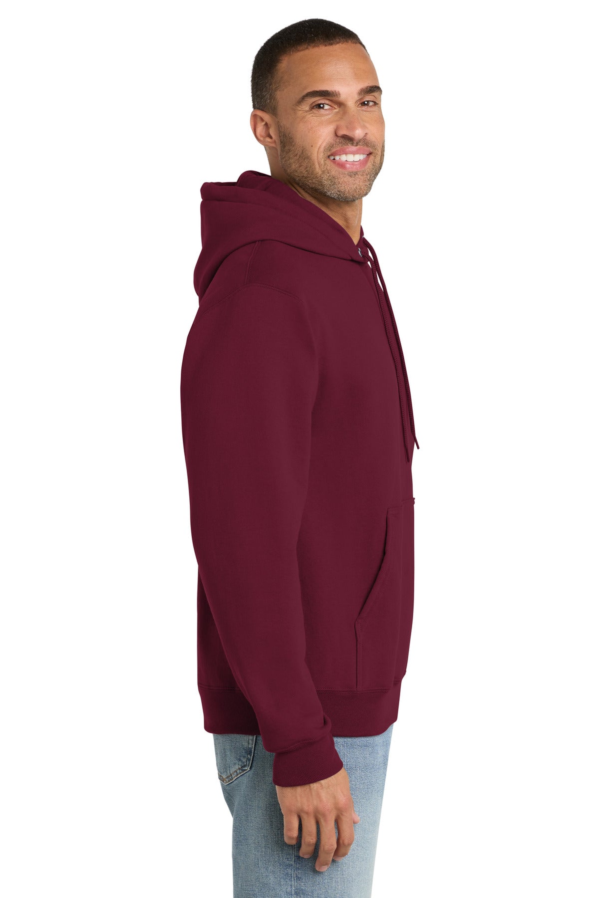 Cardinal Port & Co Essential Fleece Pullover Hooded Sweatshirt. PC90H