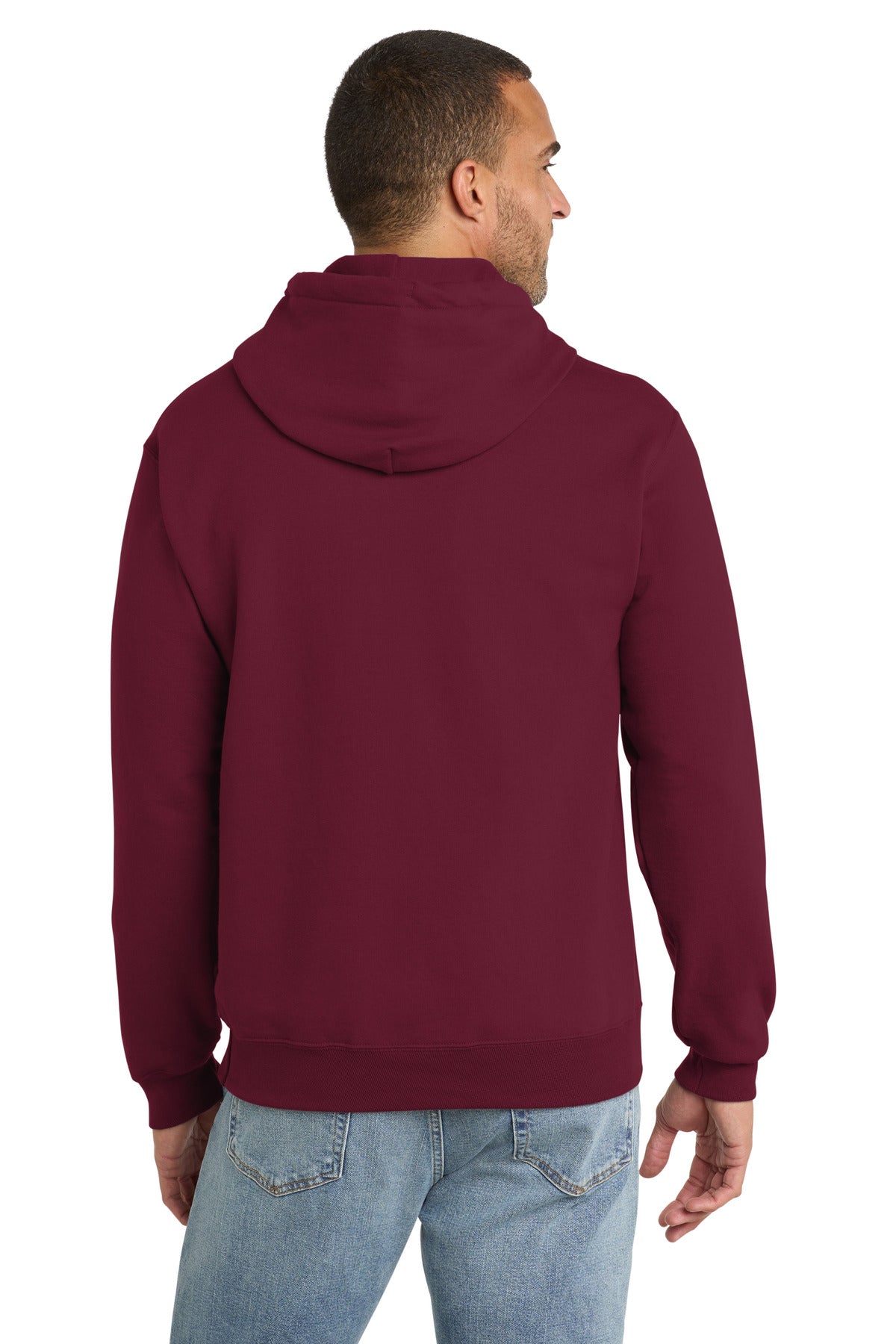 Cardinal Port & Co Essential Fleece Pullover Hooded Sweatshirt. PC90H