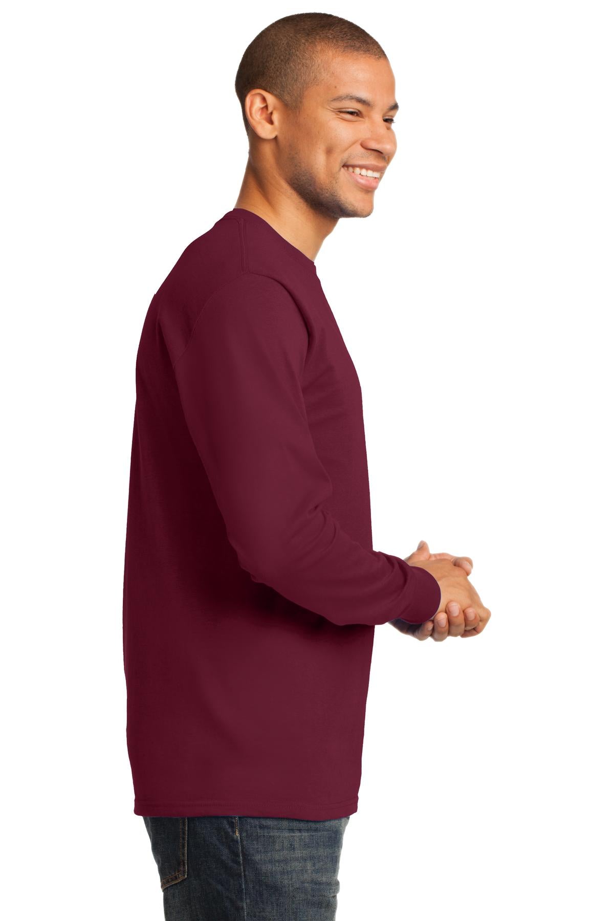 Cardinal Port & Co Long Sleeve Essential Tee. PC61LS