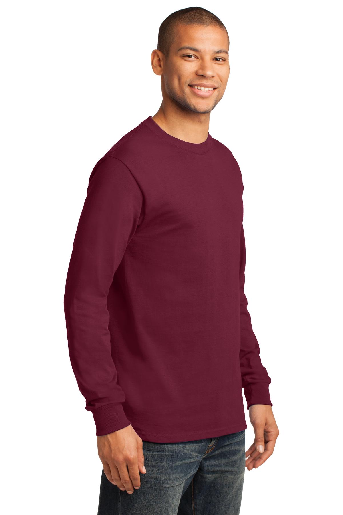 Cardinal Port & Co Long Sleeve Essential Tee. PC61LS
