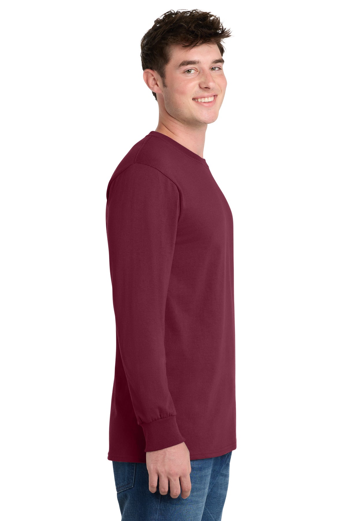 Cardinal Port & Co Long Sleeve Essential Tee. PC61LS