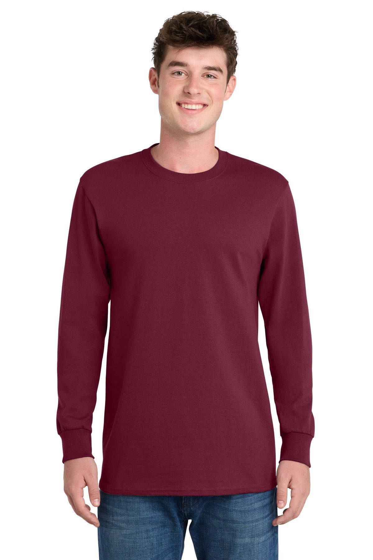 Cardinal Port & Co Long Sleeve Essential Tee. PC61LS
