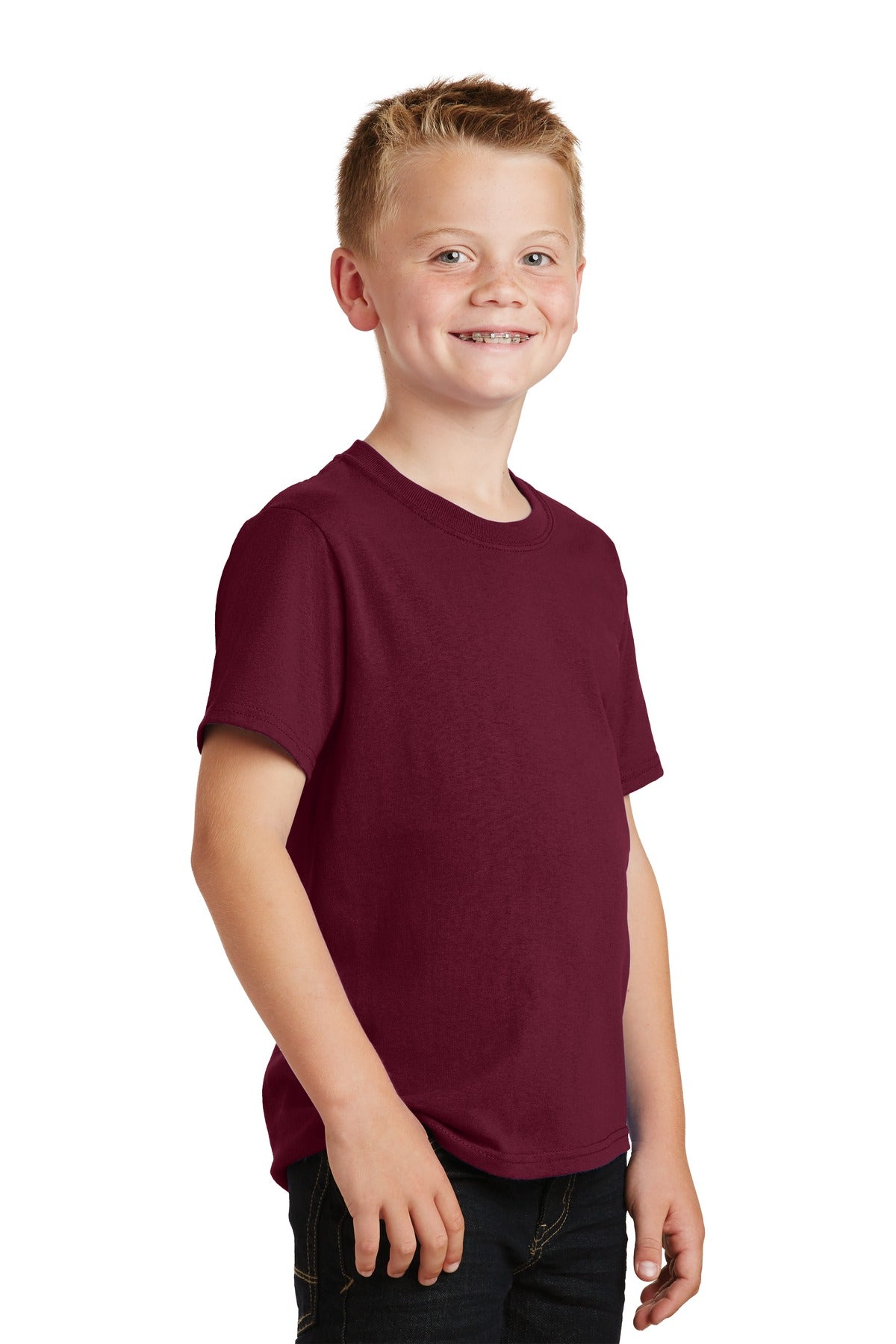 Cardinal Port & Co Youth Core Cotton Tee. PC54Y