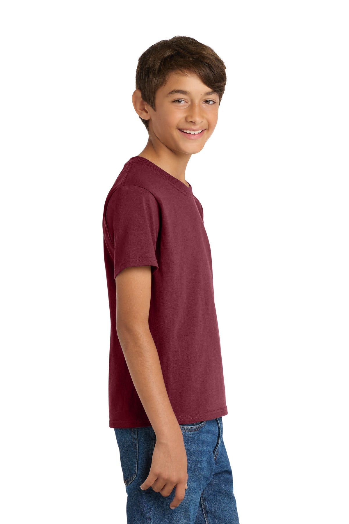 Cardinal Port & Co Youth Core Cotton Tee. PC54Y