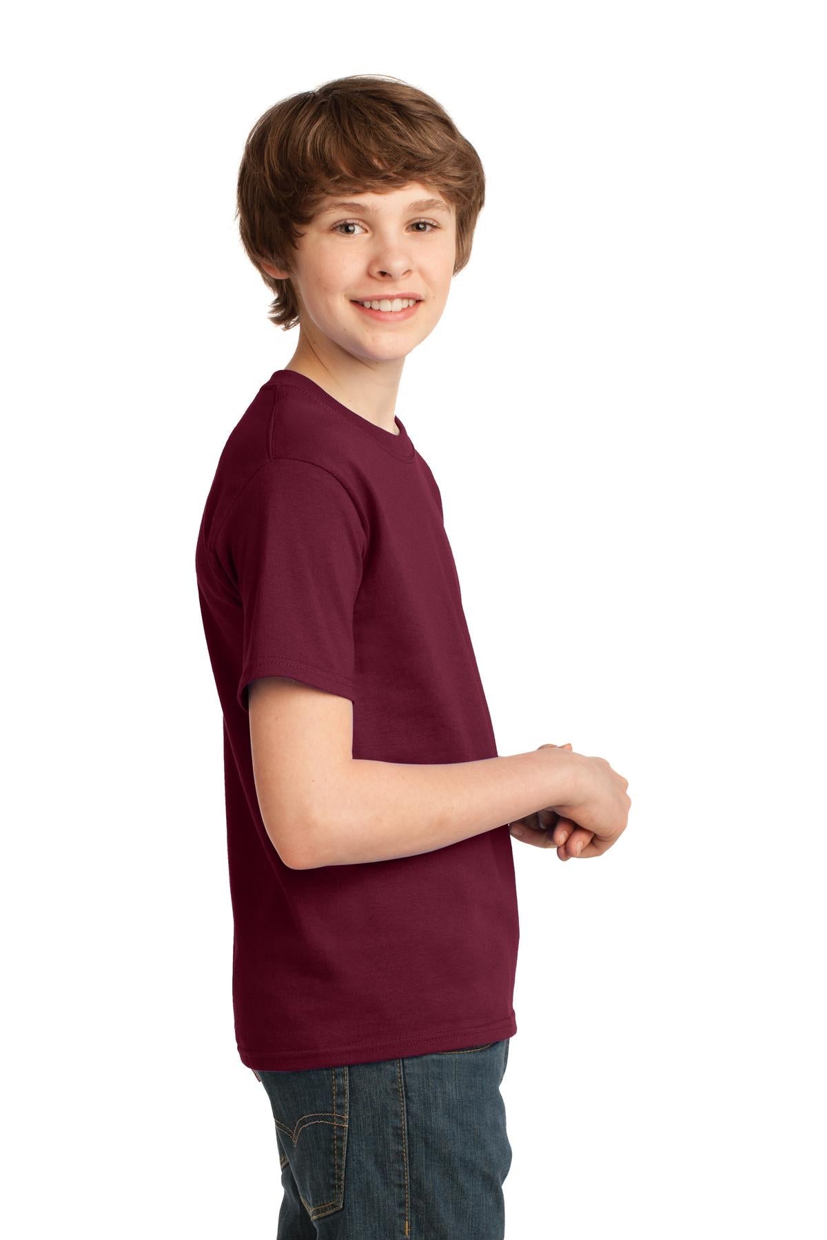 Cardinal Port & Co Youth Essential Tee. PC61Y