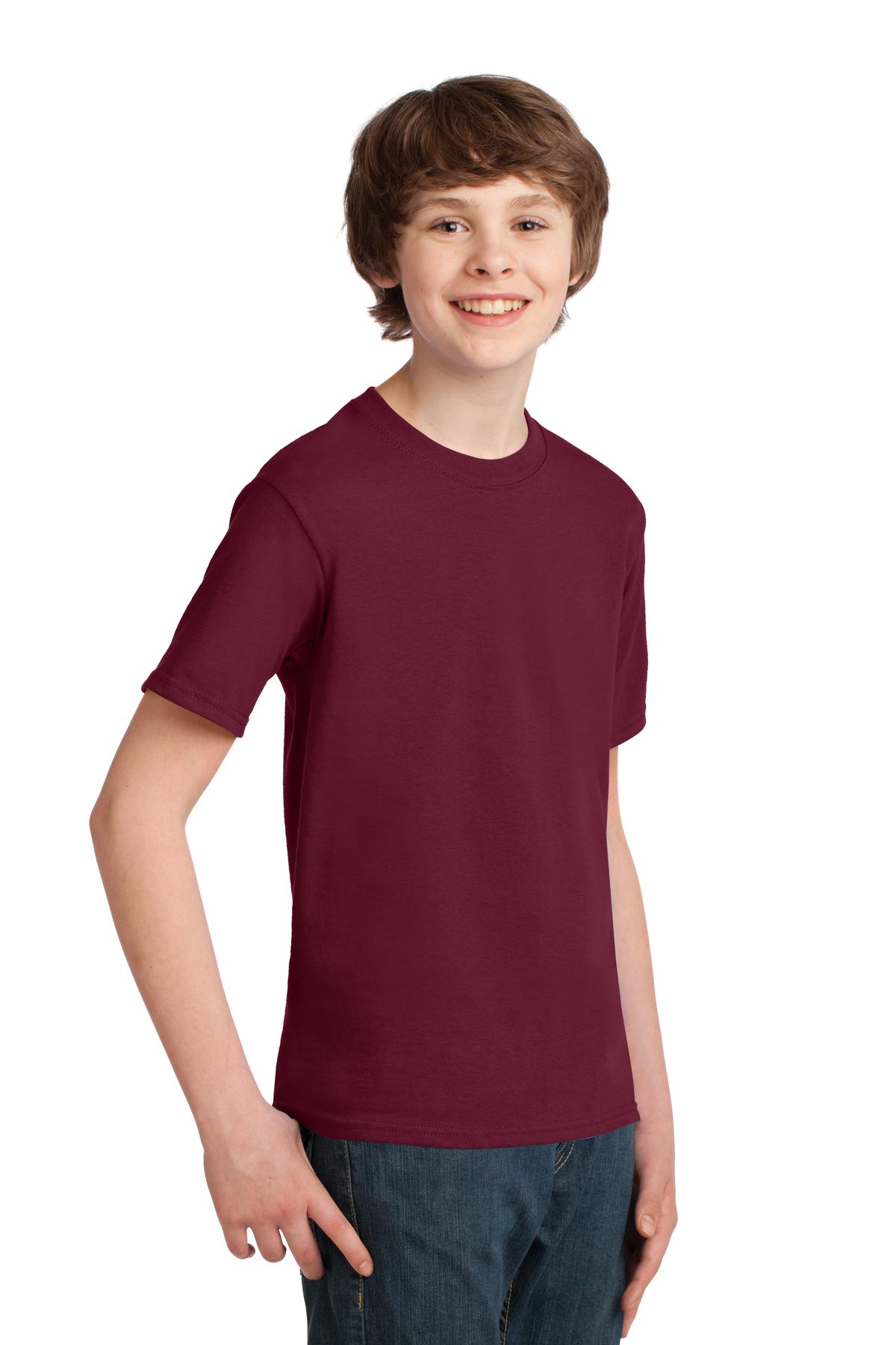 Cardinal Port & Co Youth Essential Tee. PC61Y
