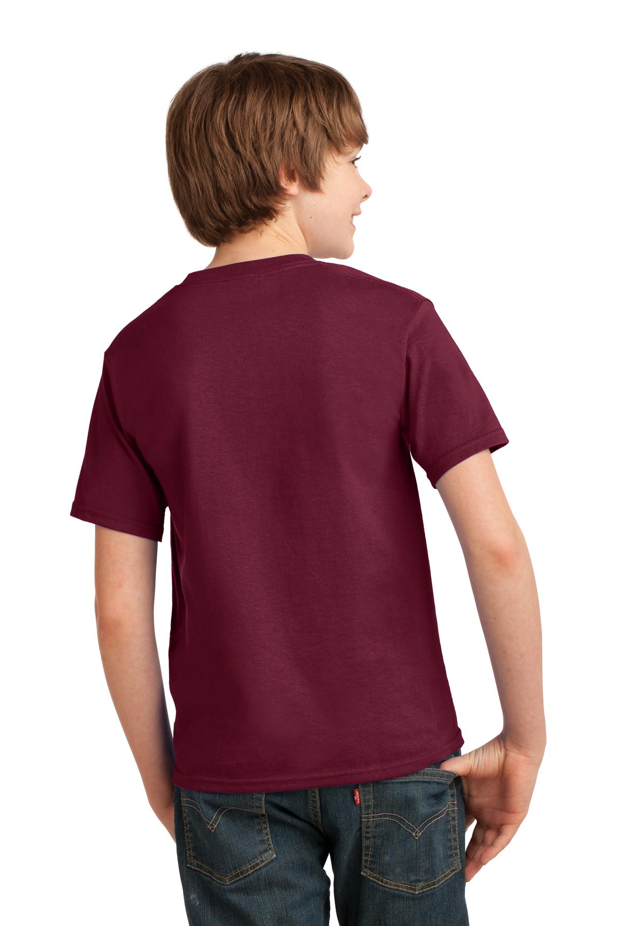 Cardinal Port & Co Youth Essential Tee. PC61Y