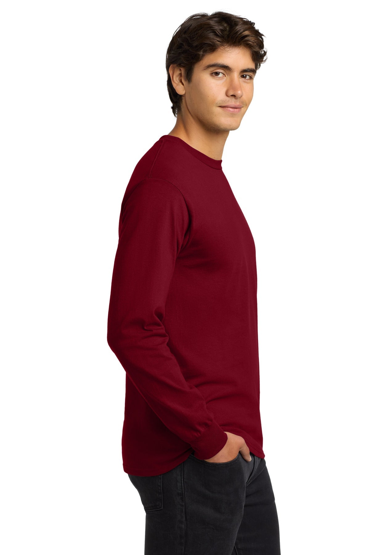 Cardinal Red Gildan - Ultra Cotton 100% US Cotton Long Sleeve T-Shirt. G2400