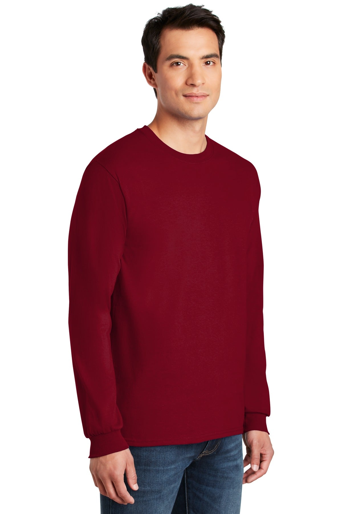 Cardinal Red Gildan - Ultra Cotton 100% US Cotton Long Sleeve T-Shirt. G2400